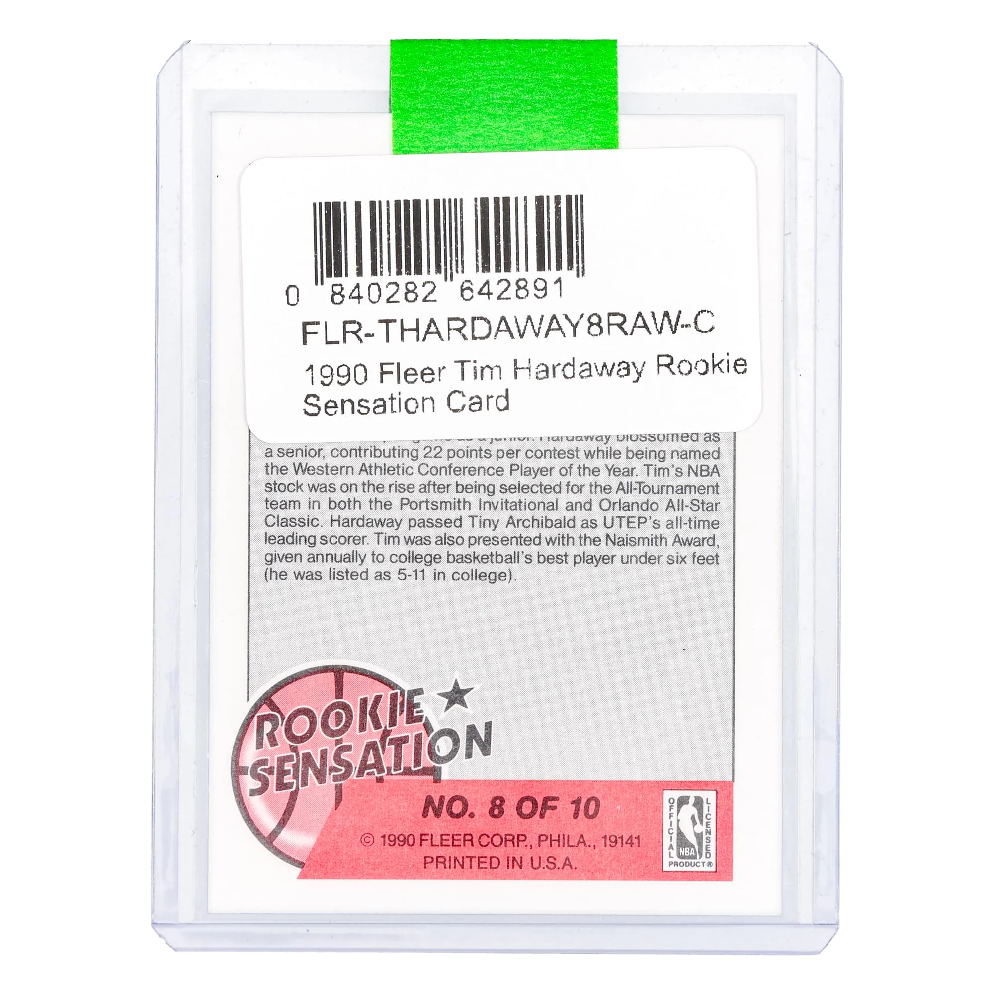 NBA 1990 Fleer Tim Hardaway Rookie Sensation Card - Image 2