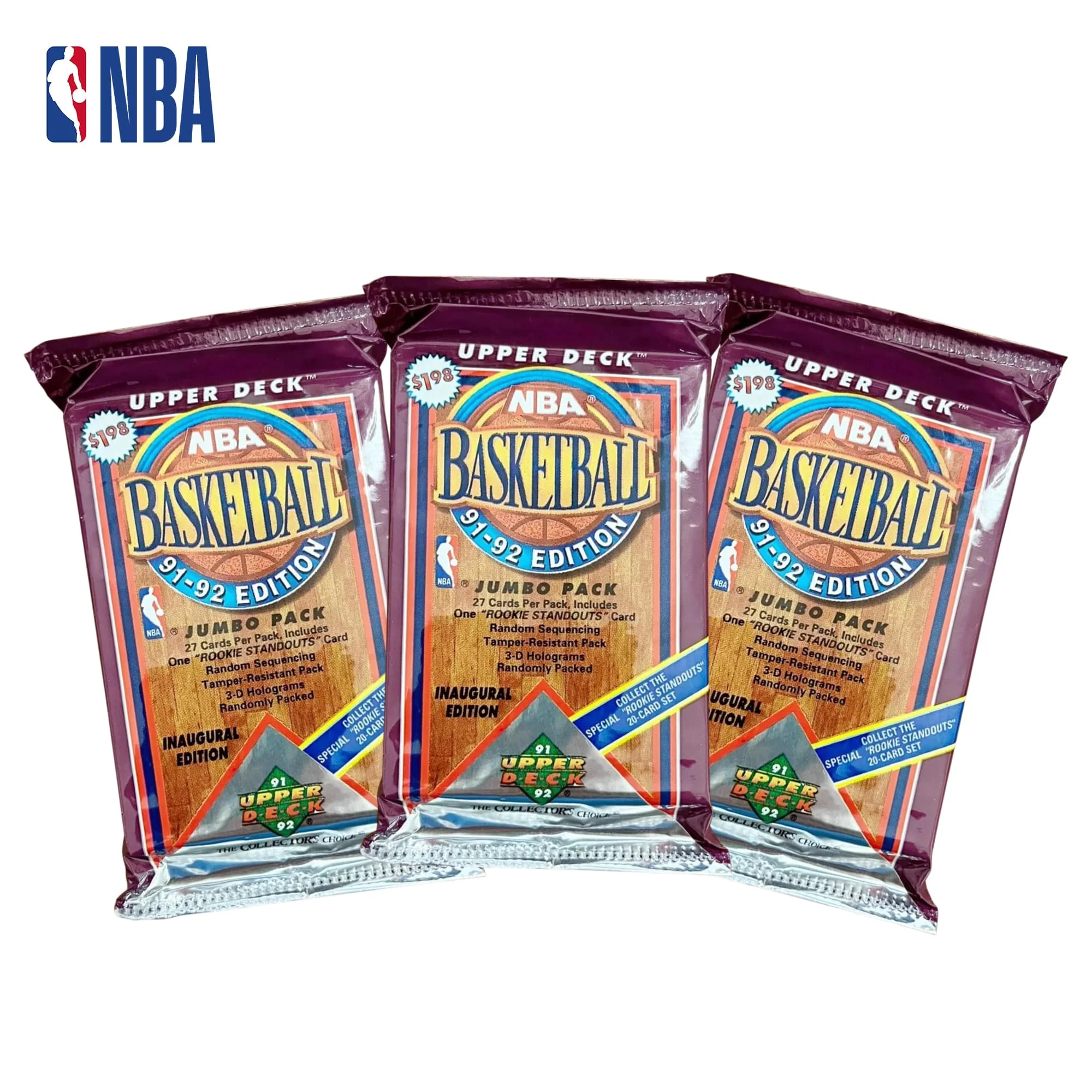NBA 1991-92 Upper Deck Basketball Low Series Sealed Jumbo Box | 20 Packs - Image 2