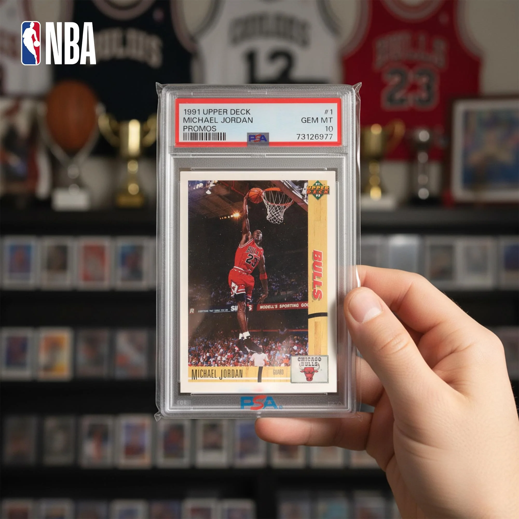 NBA 1991 Upper Deck Michael Jordan #1 Promos Card | PSA 10 - Image 3