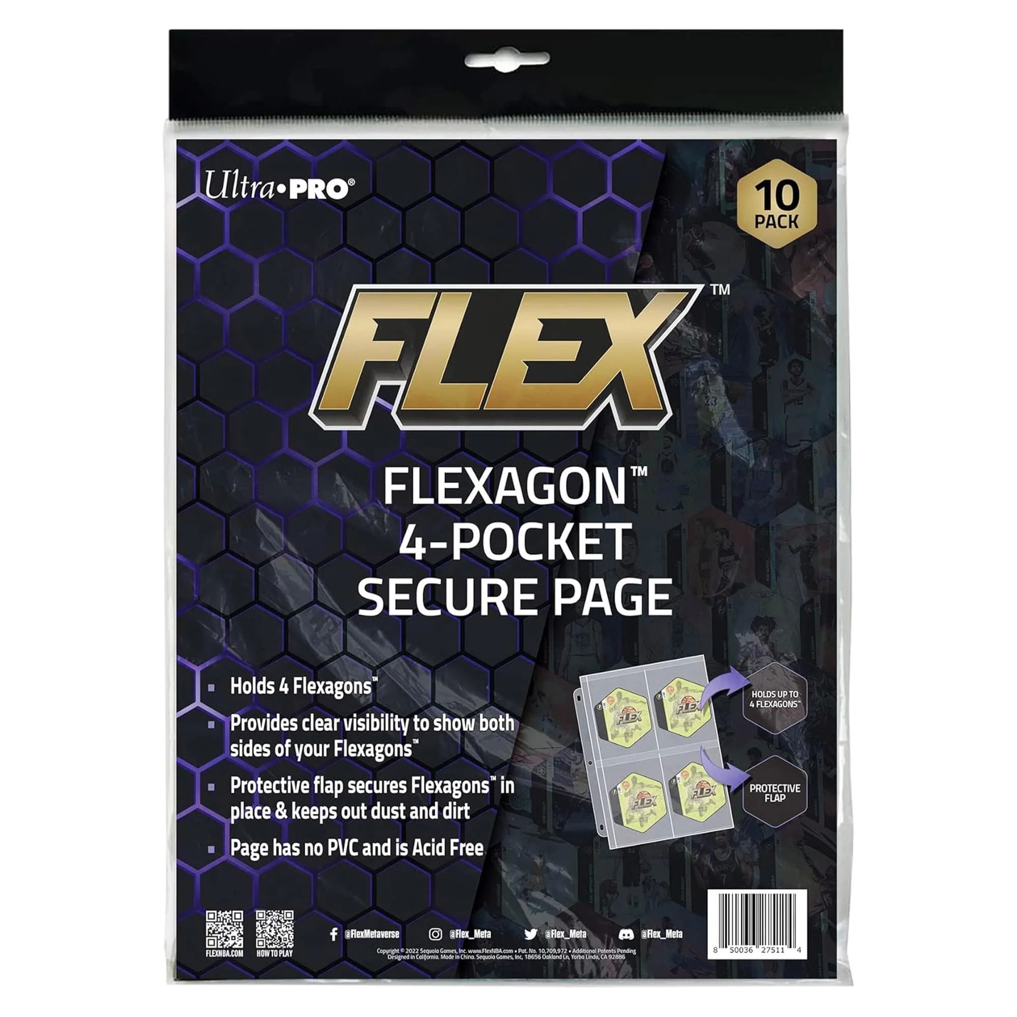 NBA FLEX Flexagon 4-Pocket Secure Page | 10 Per Pack - Image 2