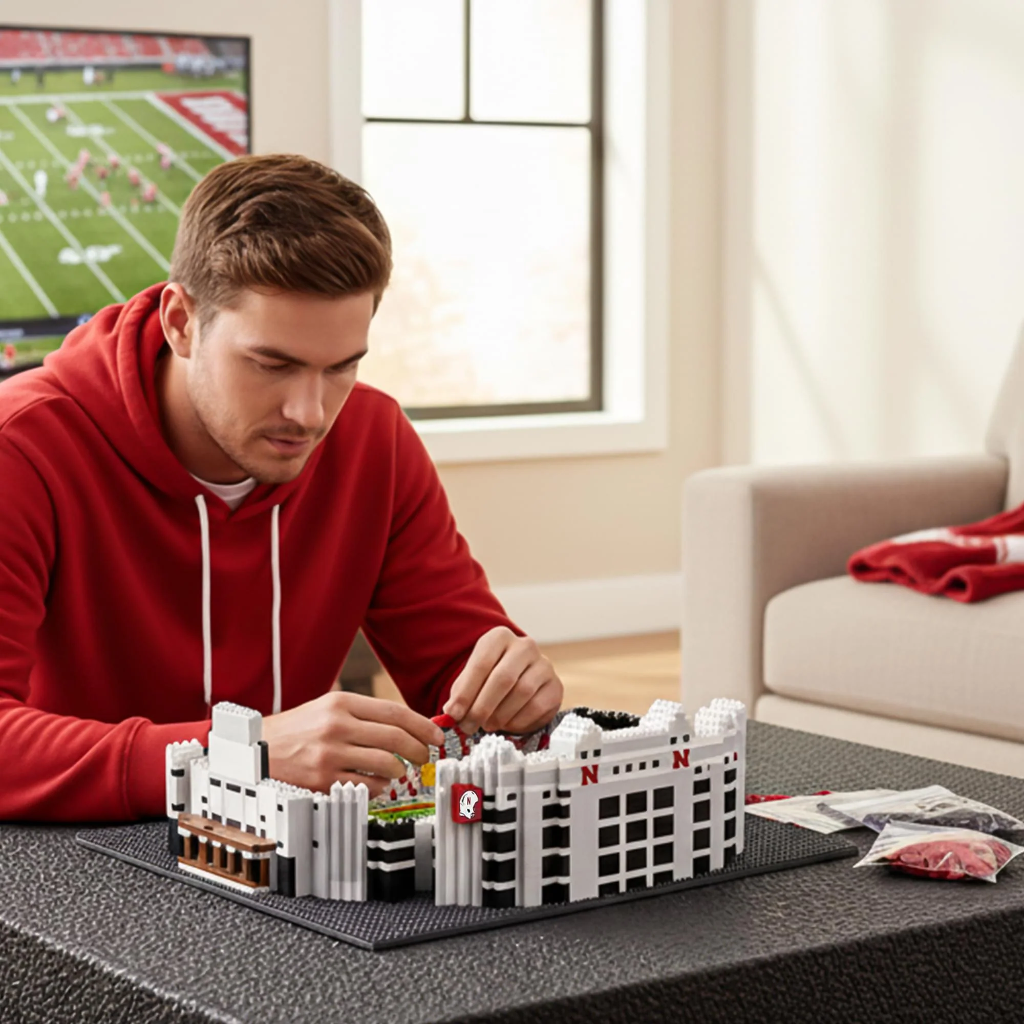 Nebraska Cornhuskers NCAA BRXLZ Stadium 4648-Piece Building Block Set - Image 5