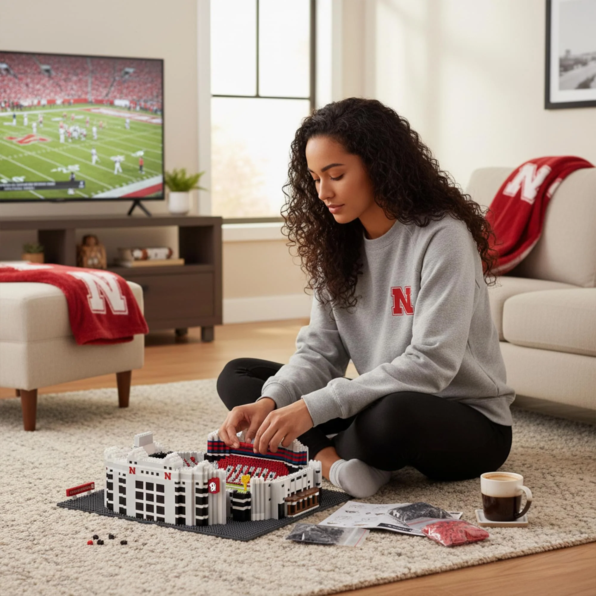 Nebraska Cornhuskers NCAA BRXLZ Stadium 4648-Piece Building Block Set - Image 6