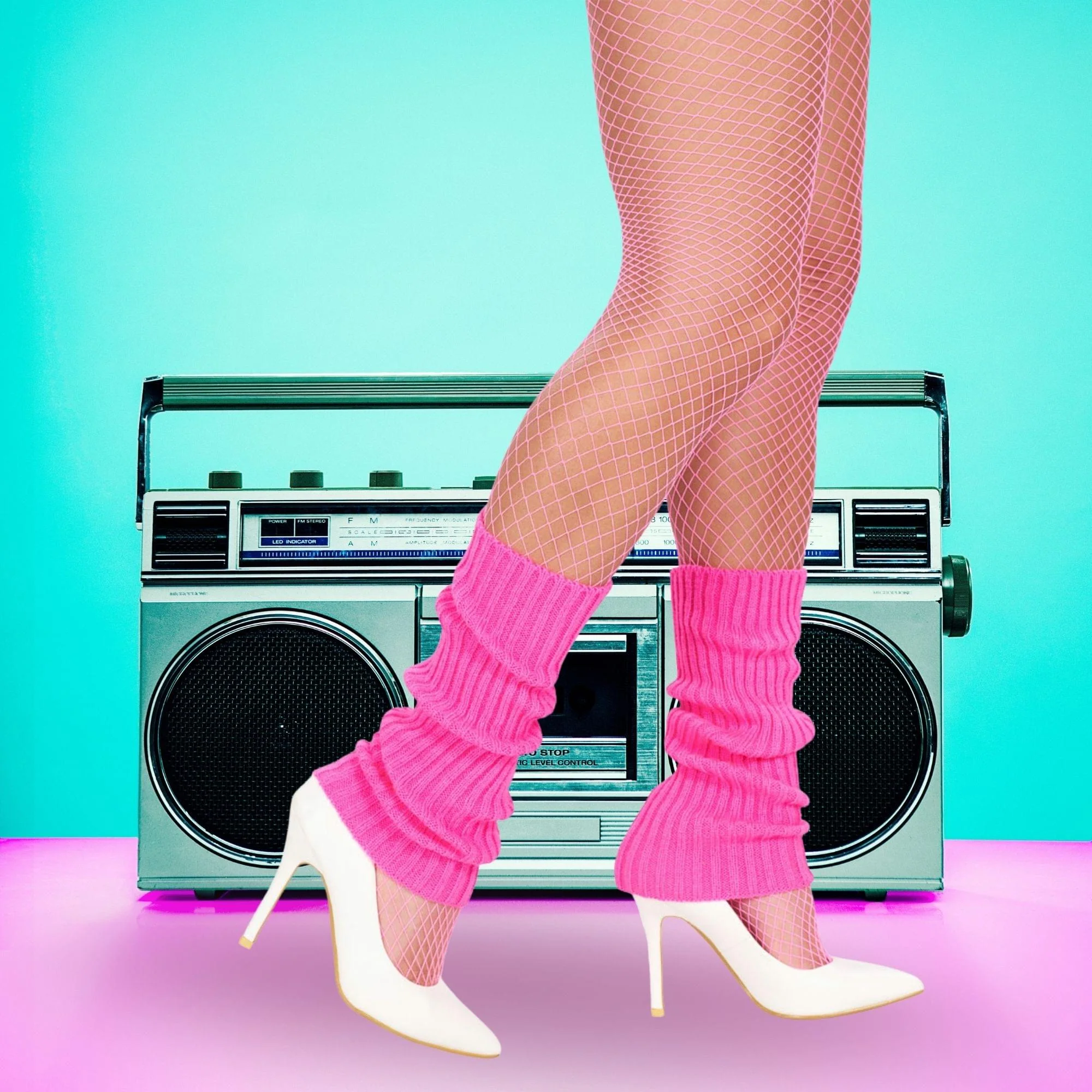 Neon Leg Warmers Pink Pink Costume Accessory - Image 4