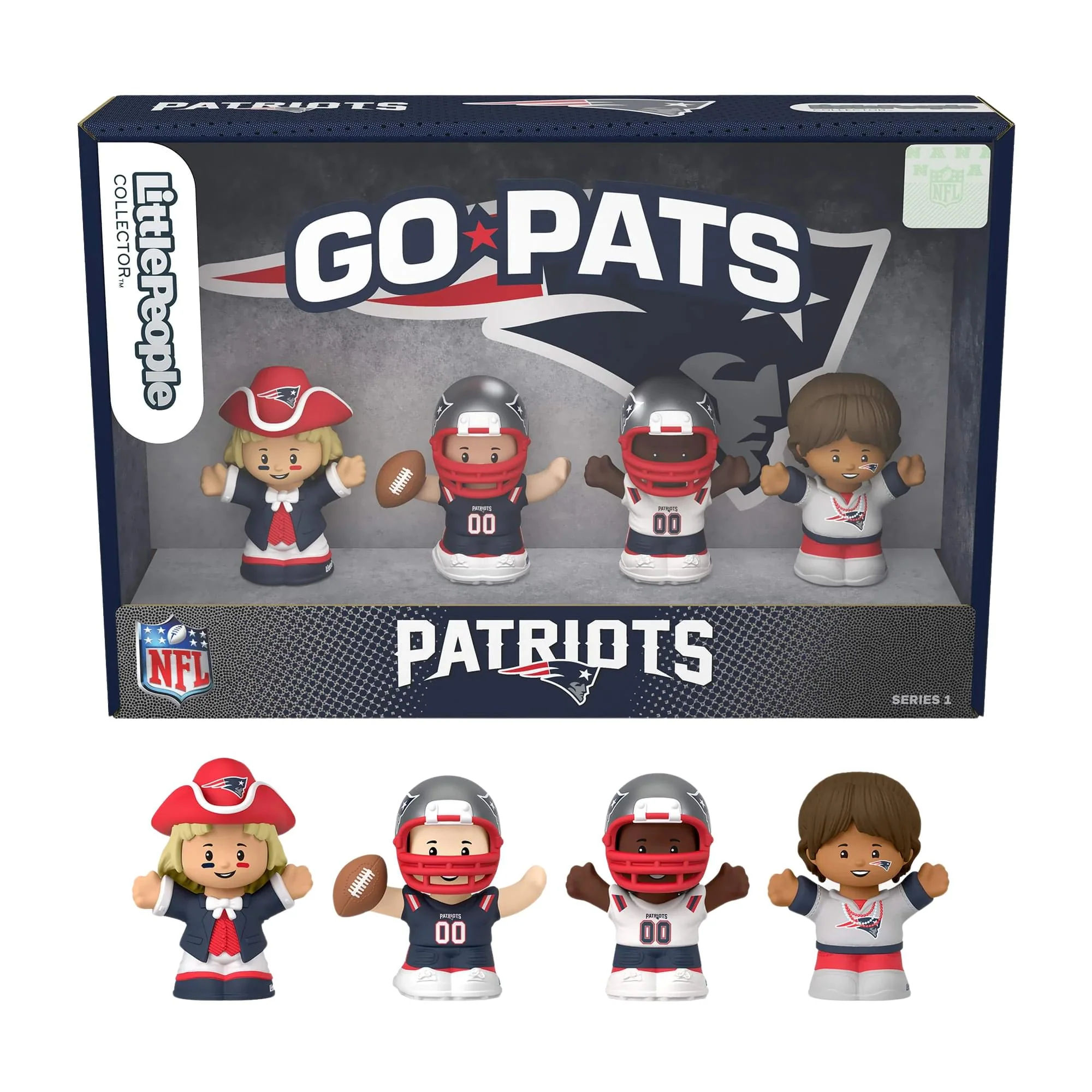 New England Patriots 4-Piece NFL Little People Collector Set - Image 2