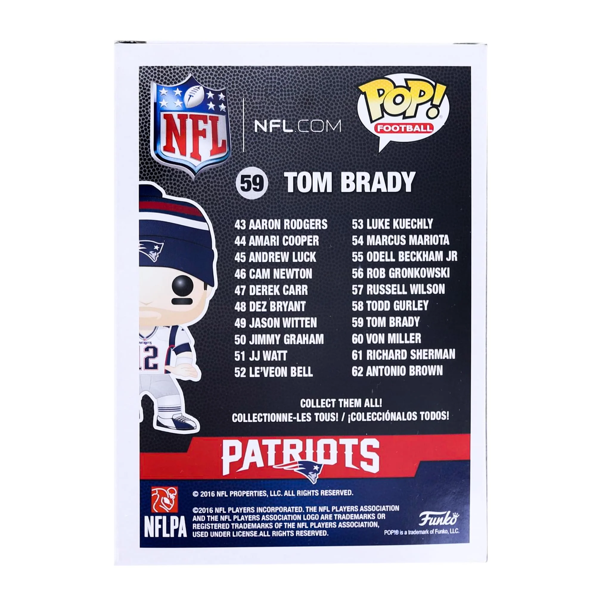 New England Patriots NFL 2016 Funko POP Vinyl Figure | Tom Brady Graded AFA 9.0 - Image 4