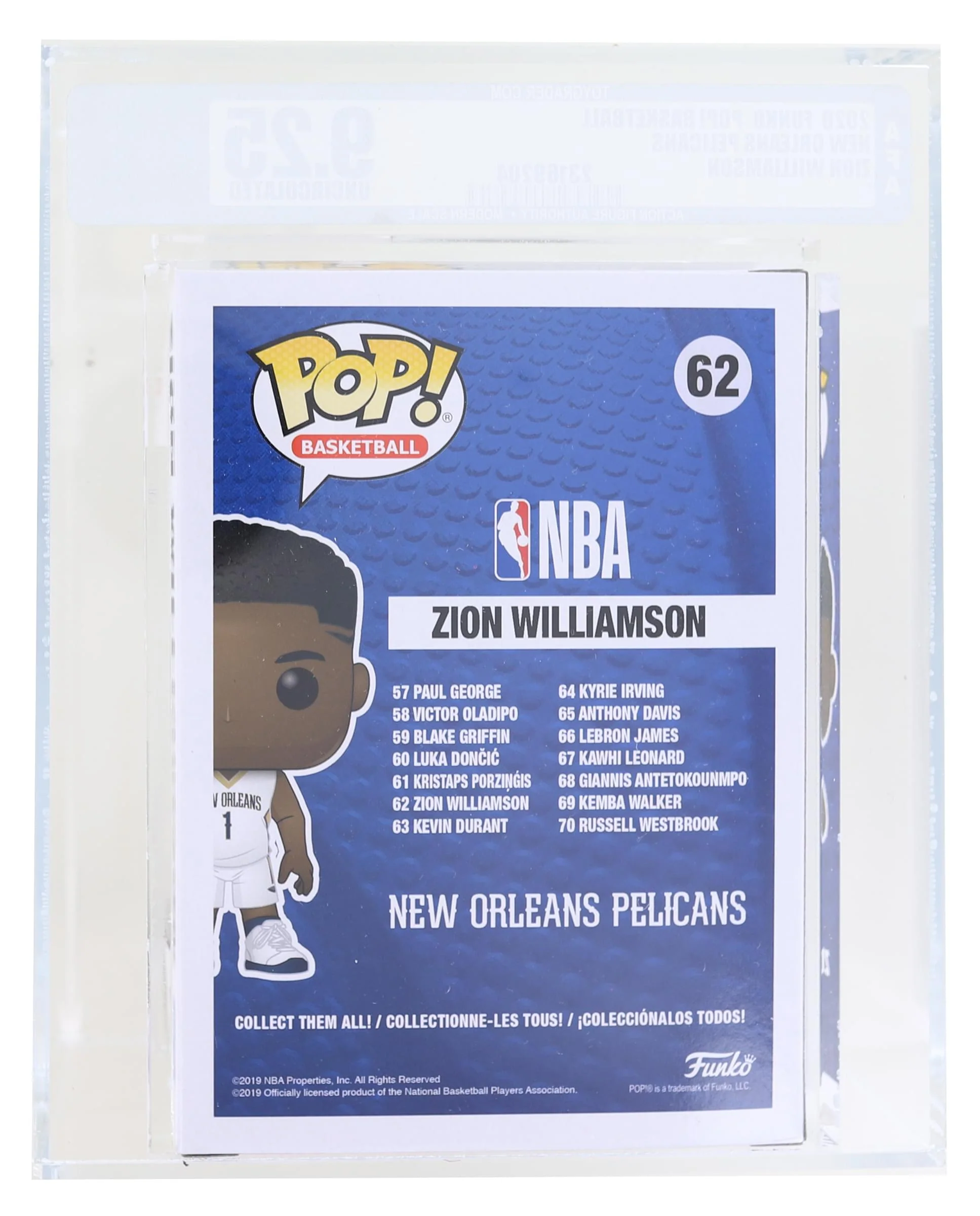 New Orleans Pelicans NBA Funko POP Vinyl Figure | Zion Williamson Graded AFA 9.25 - Image 2