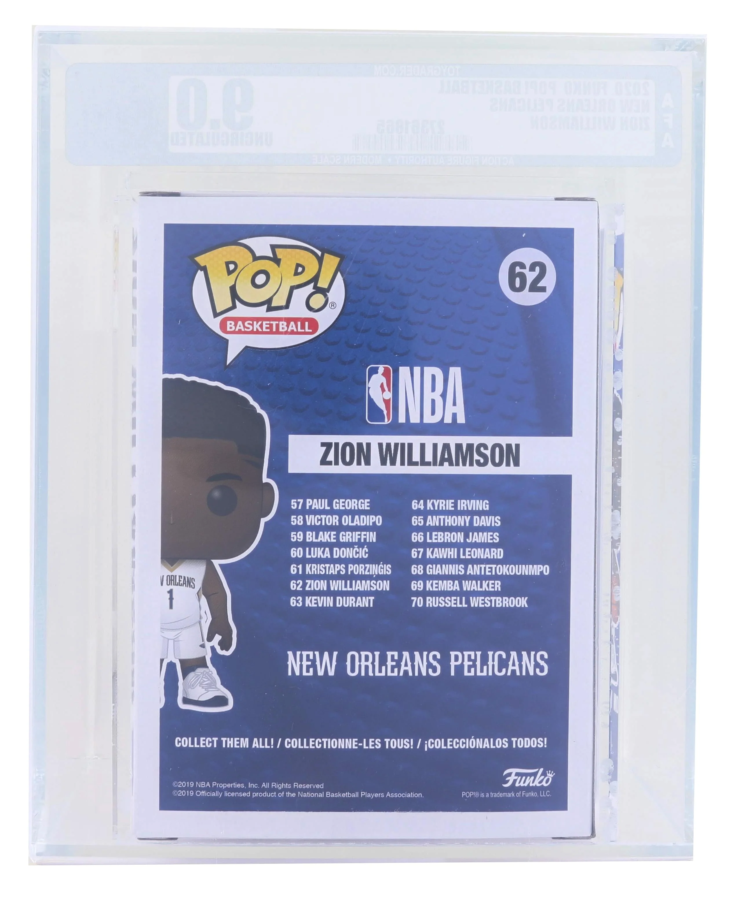 New Orleans Pelicans NBA Funko POP | Zion Williamson | Graded AFA 9 - Image 2