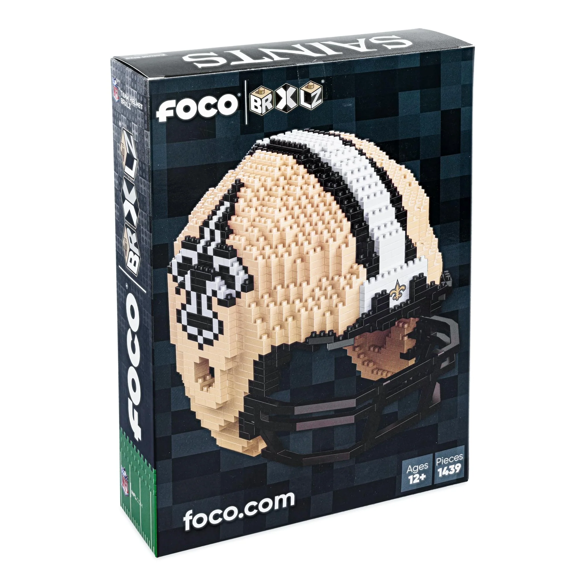 New Orleans Saints NFL FOCO BRXLZ Helmet Building Block Set - Image 3