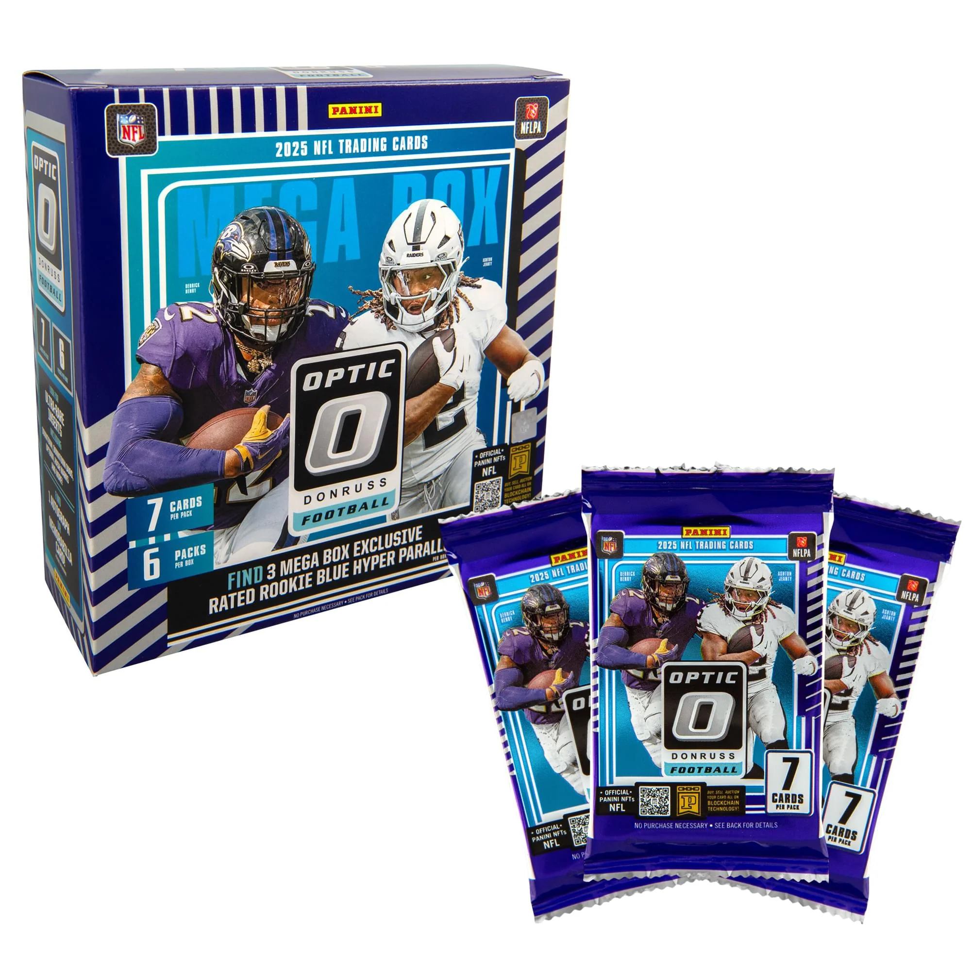 NFL 2025 Donruss Optic Football Card Mega Box | 6 Packs