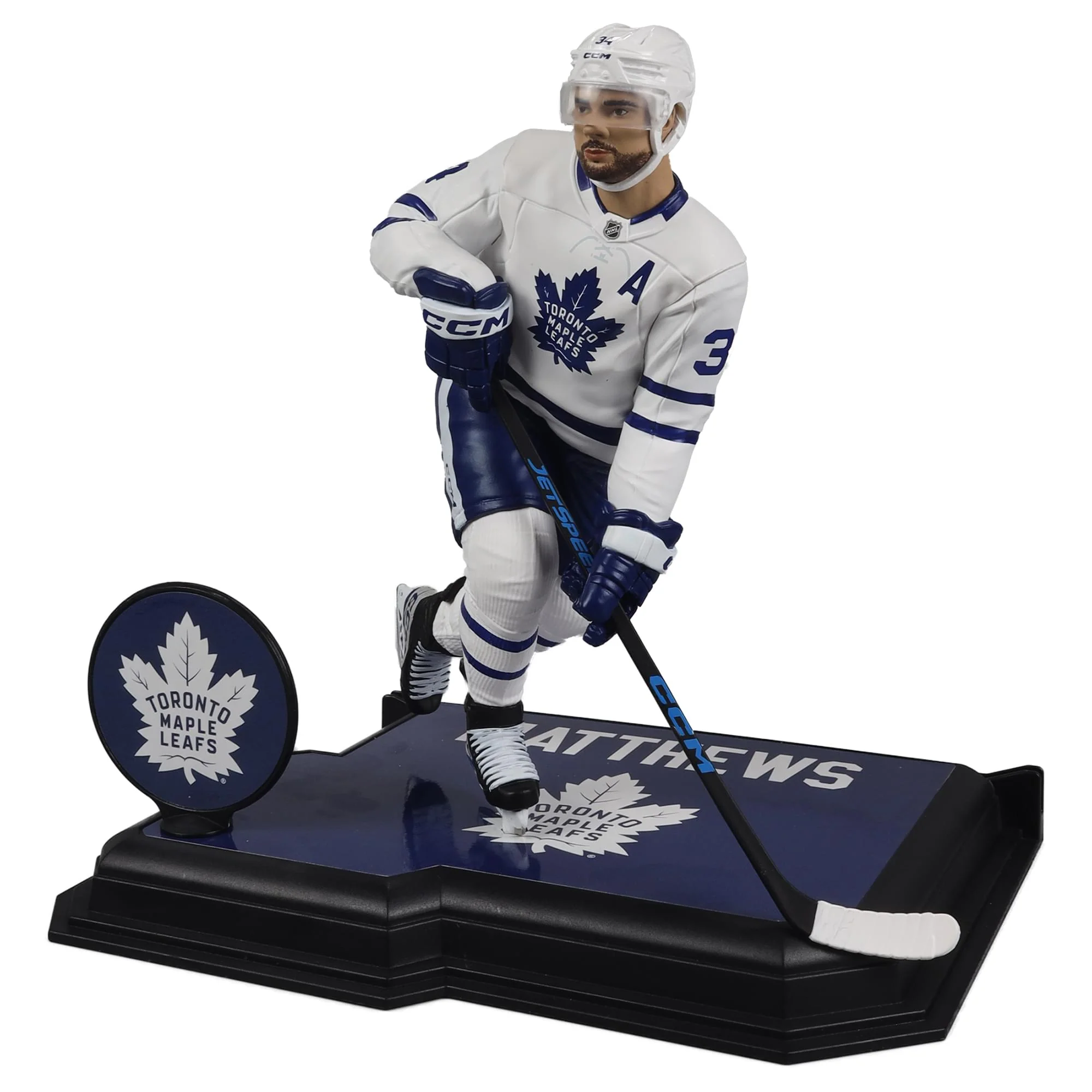 NHL McFarlane Sports Picks 7 Inch Chase Figure | Auston Matthews White Jersey - Image 7