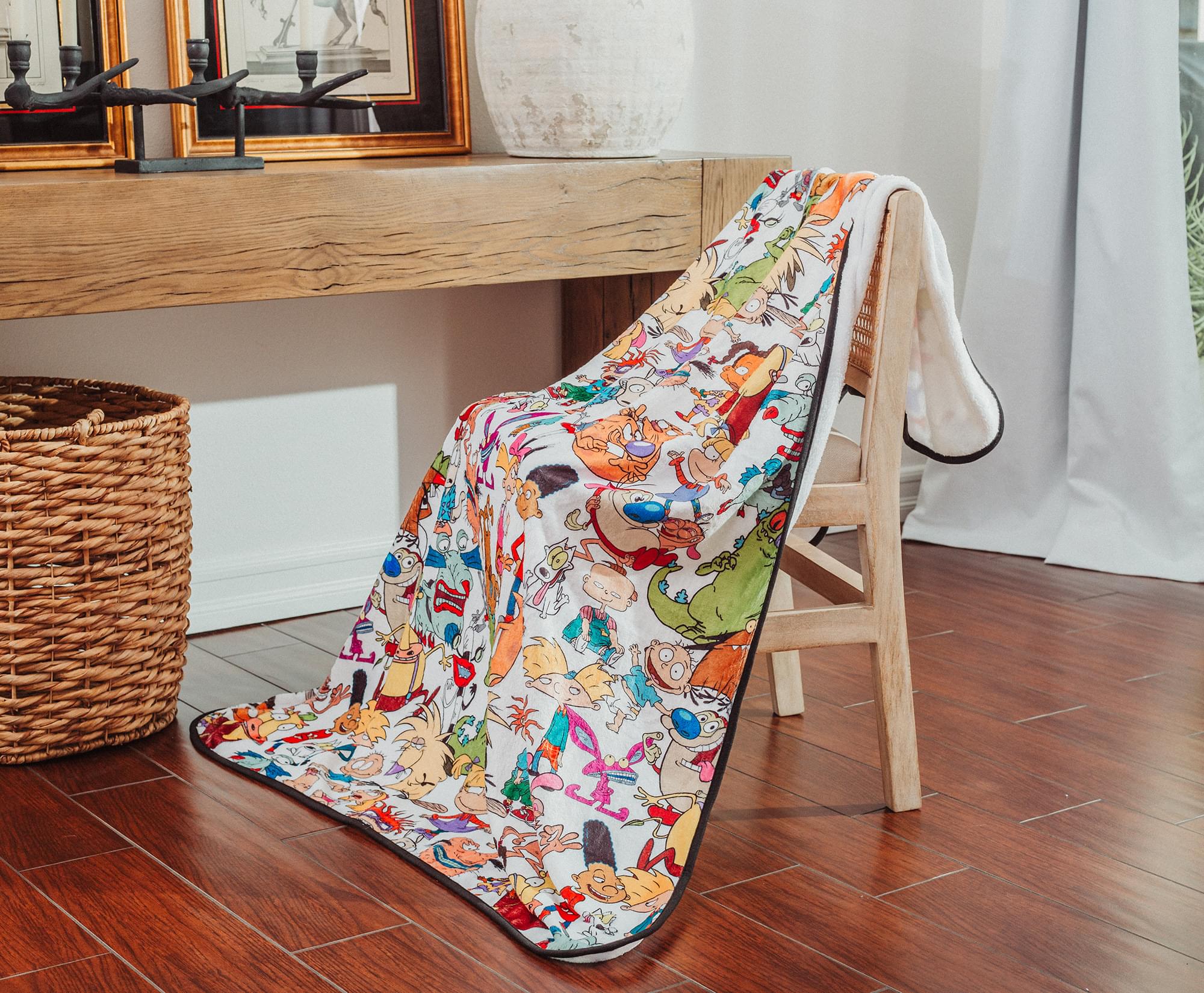 Nickelodeon Cartoon Collage Fleece Throw Blanket | 45 x 60 Inches - Image 4