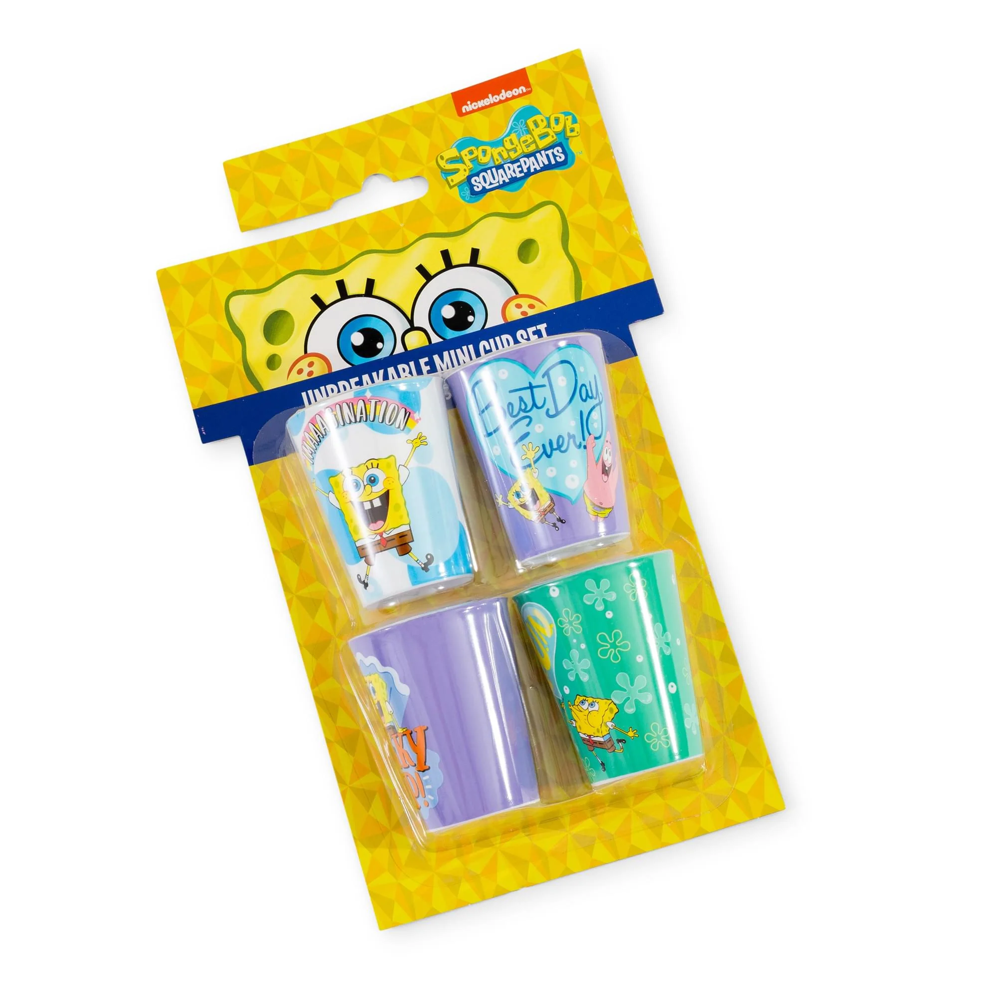 Nickelodeon SpongeBob SquarePants 4-Piece Plastic Mini Cups | Each Hold 2 Ounces - Image 2