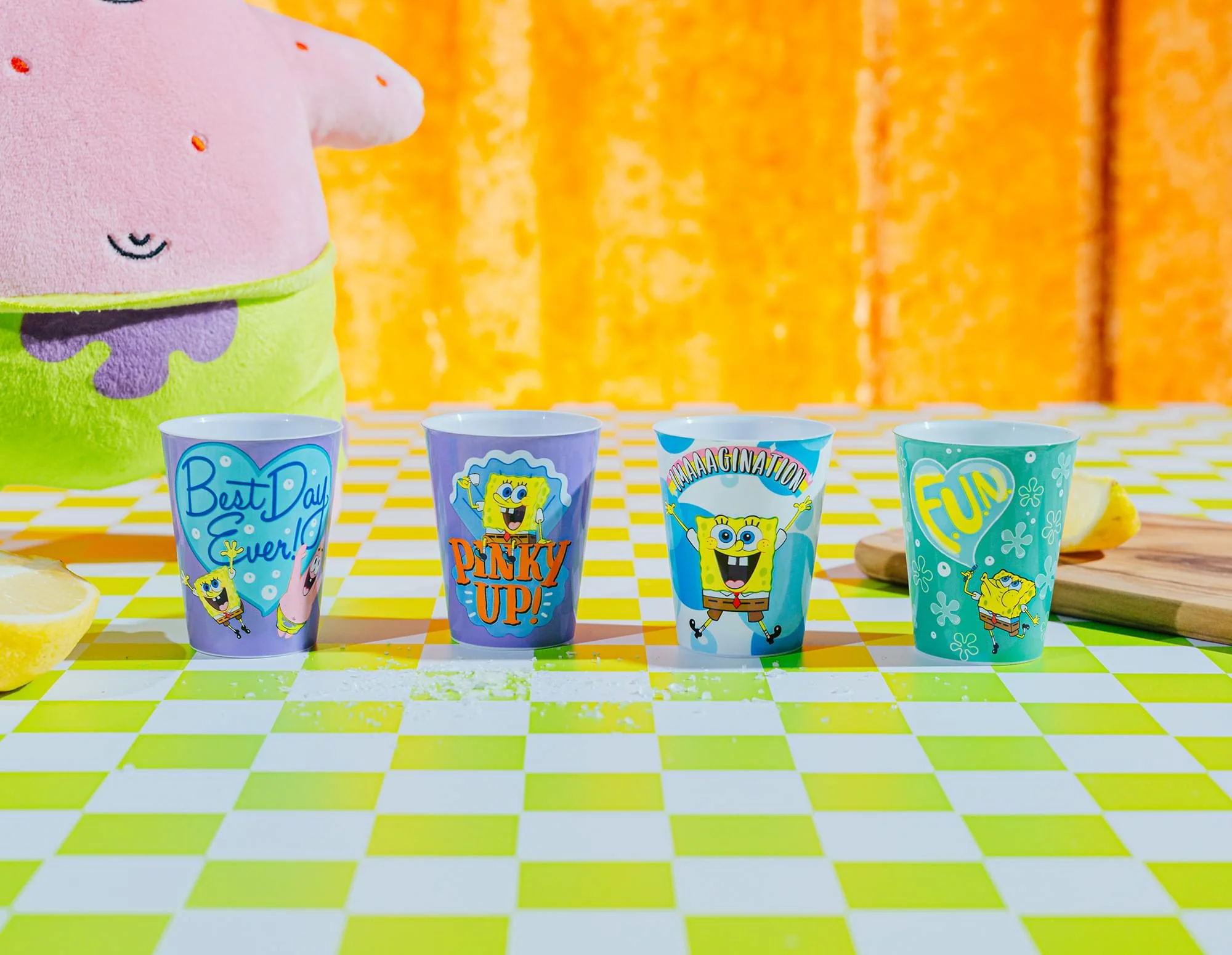 Nickelodeon SpongeBob SquarePants 4-Piece Plastic Mini Cups | Each Hold 2 Ounces - Image 3