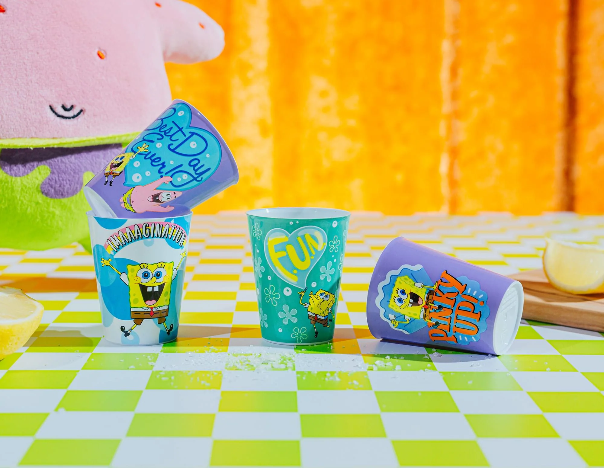 Nickelodeon SpongeBob SquarePants 4-Piece Plastic Mini Cups | Each Hold 2 Ounces - Image 4