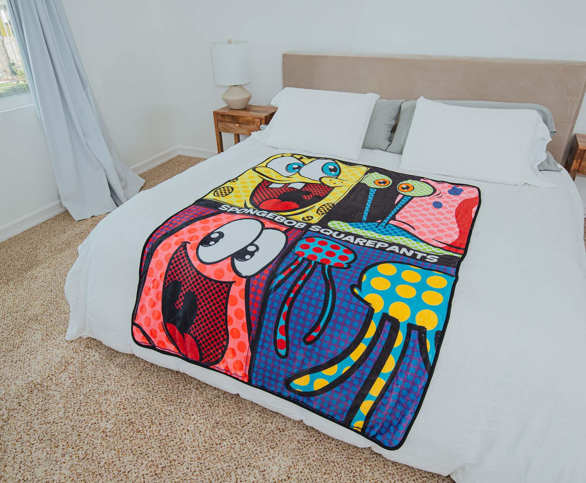 Nickelodeon SpongeBob SquarePants Character Grid Fleece Throw Blanket | 45 x 60 Inches - Image 8