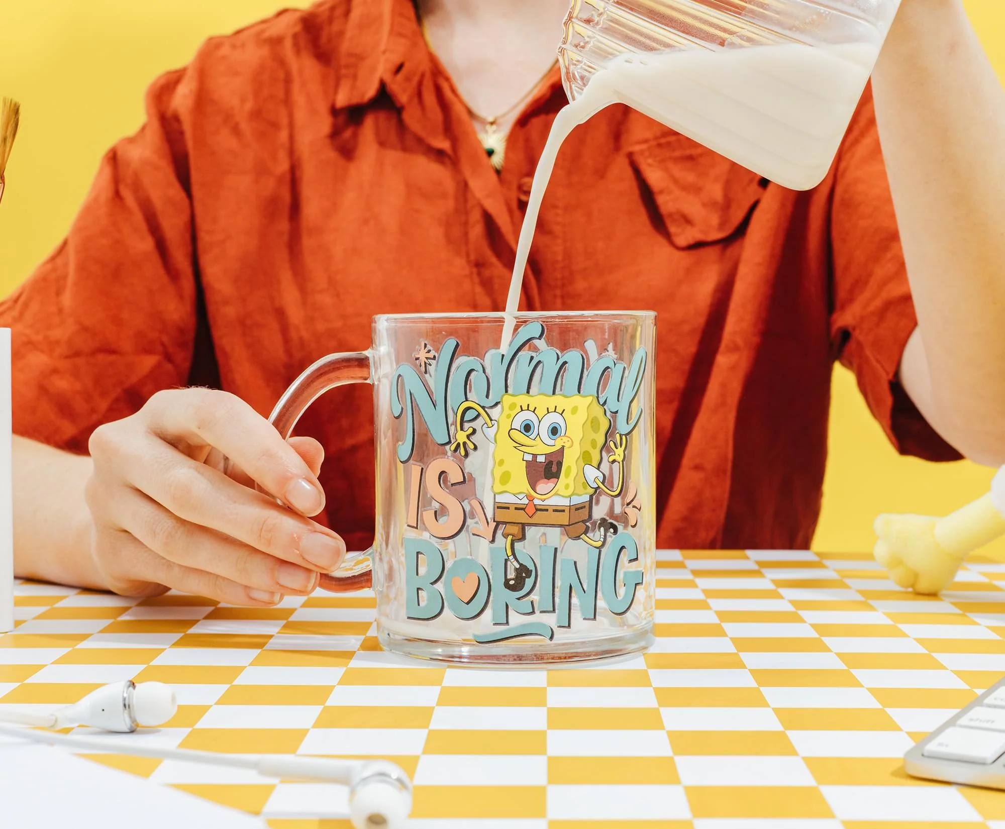 Nickelodeon SpongeBob SquarePants "Normal Is Boring" Glass Mug | Holds 18 Ounces - Image 4