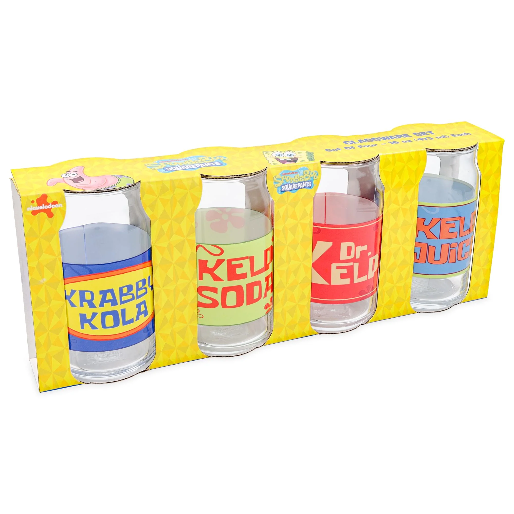 Nickelodeon SpongeBob SquarePants Soda Labels 16-Ounce Glass Cans | Set Of 4 - Image 2