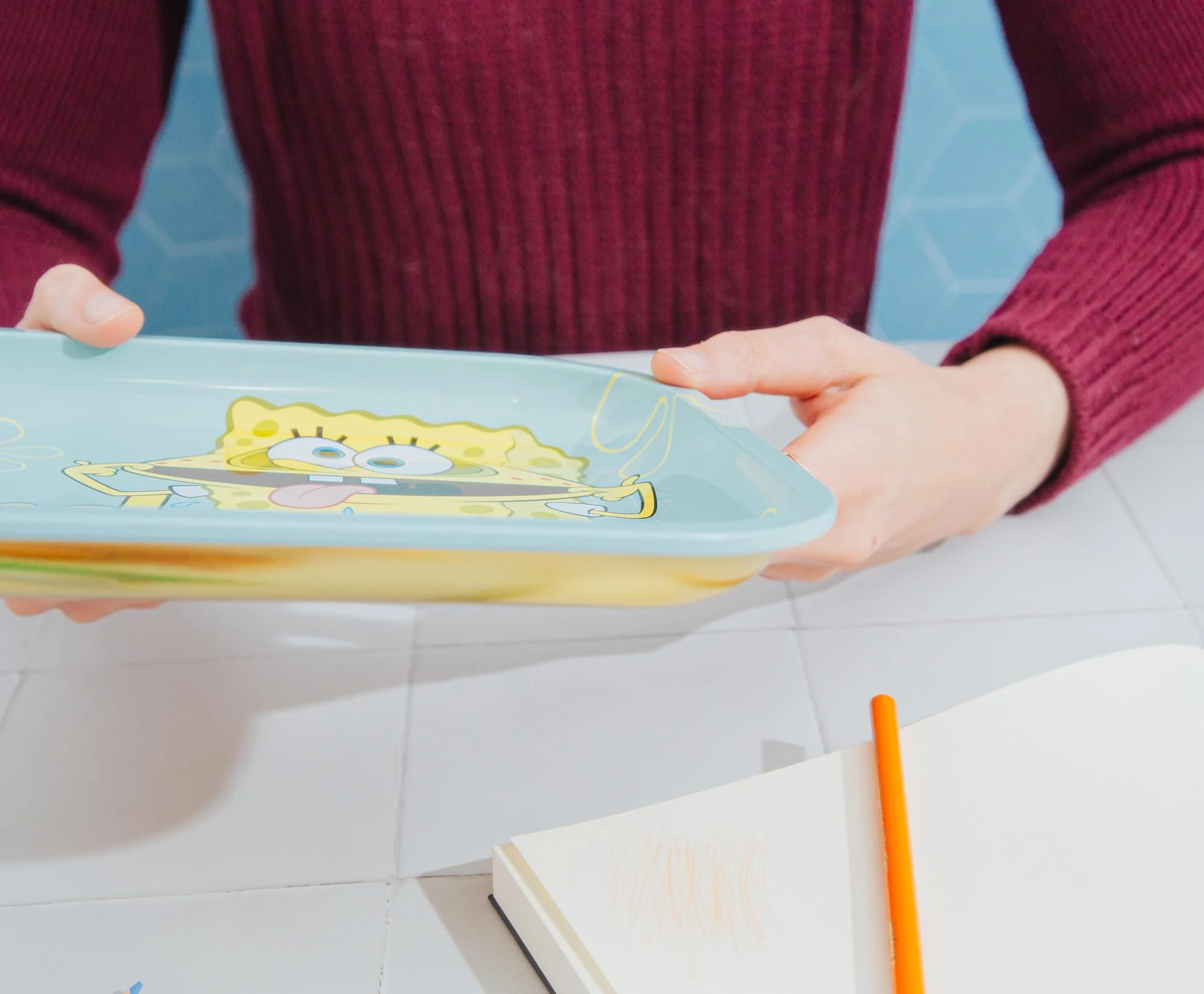 Nickelodeon SpongeBob SquarePants "Weird. Don't Care." Tin Tray | 11 x 7 Inches - Image 4