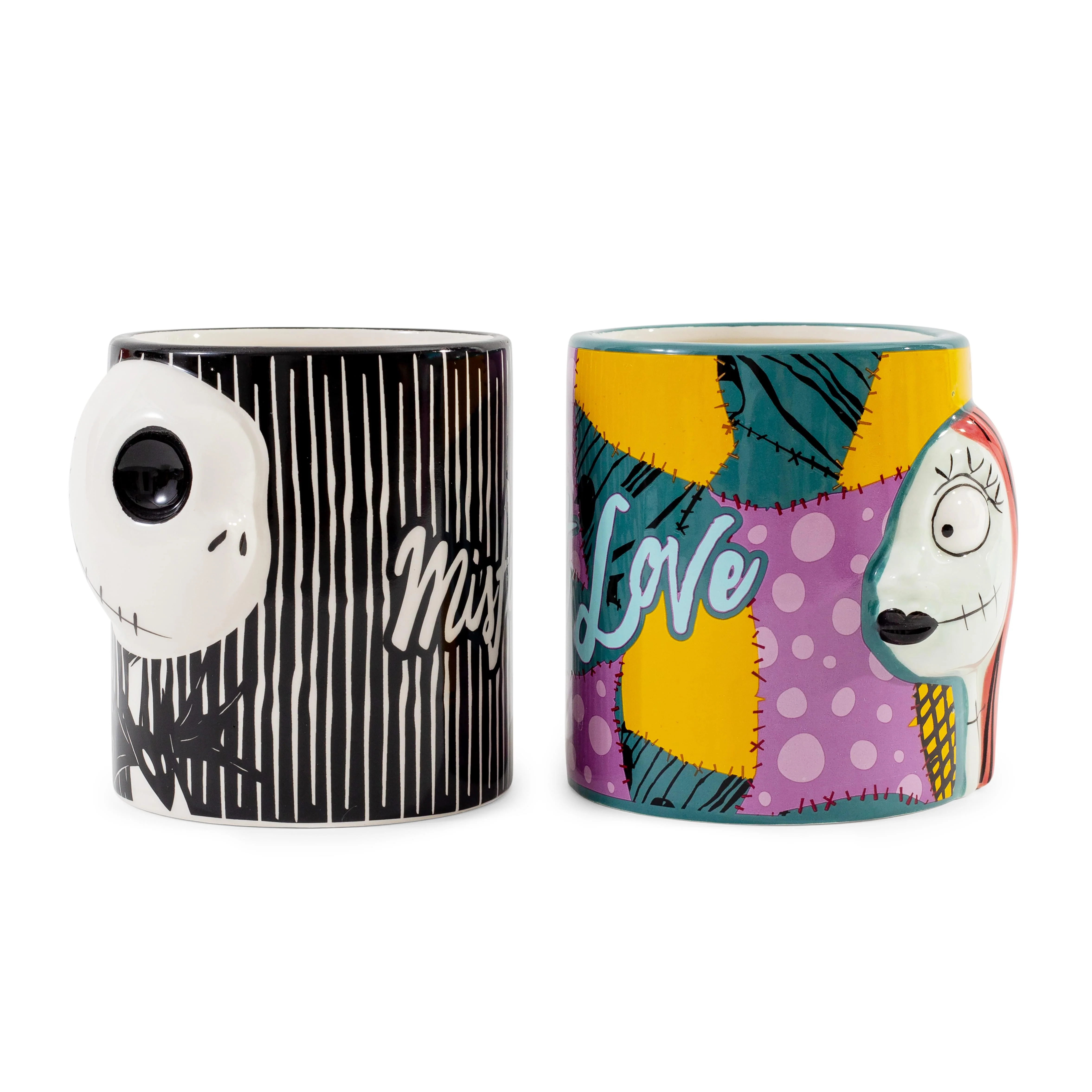 Disney Nightmare Before Christmas Jack & Sally Sculpted Ceramic Mugs | Set of 2 - Image 3