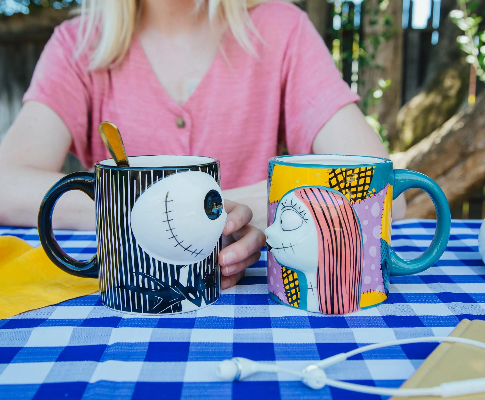Disney Nightmare Before Christmas Jack & Sally Sculpted Ceramic Mugs | Set of 2 - Image 4