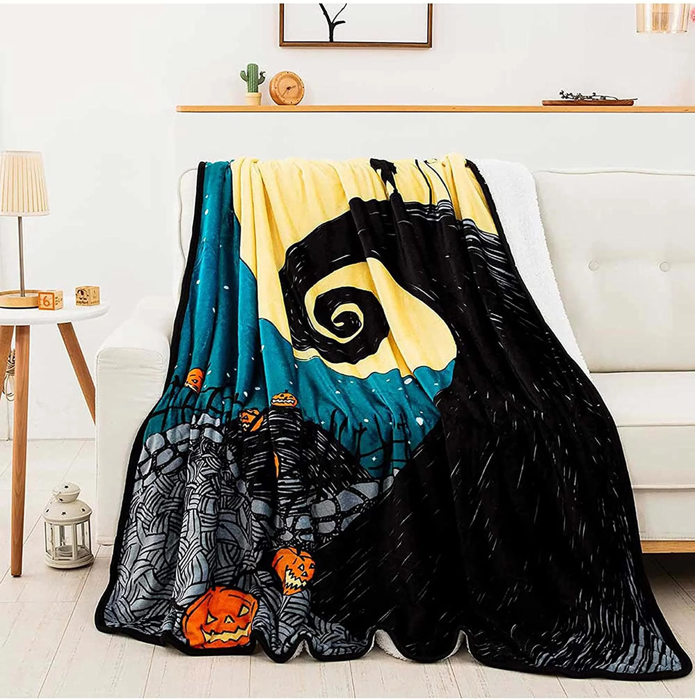 Nightmare Before Christmas Starry Night 60 x 80 Inch Sherpa Throw Blanket - Image 2