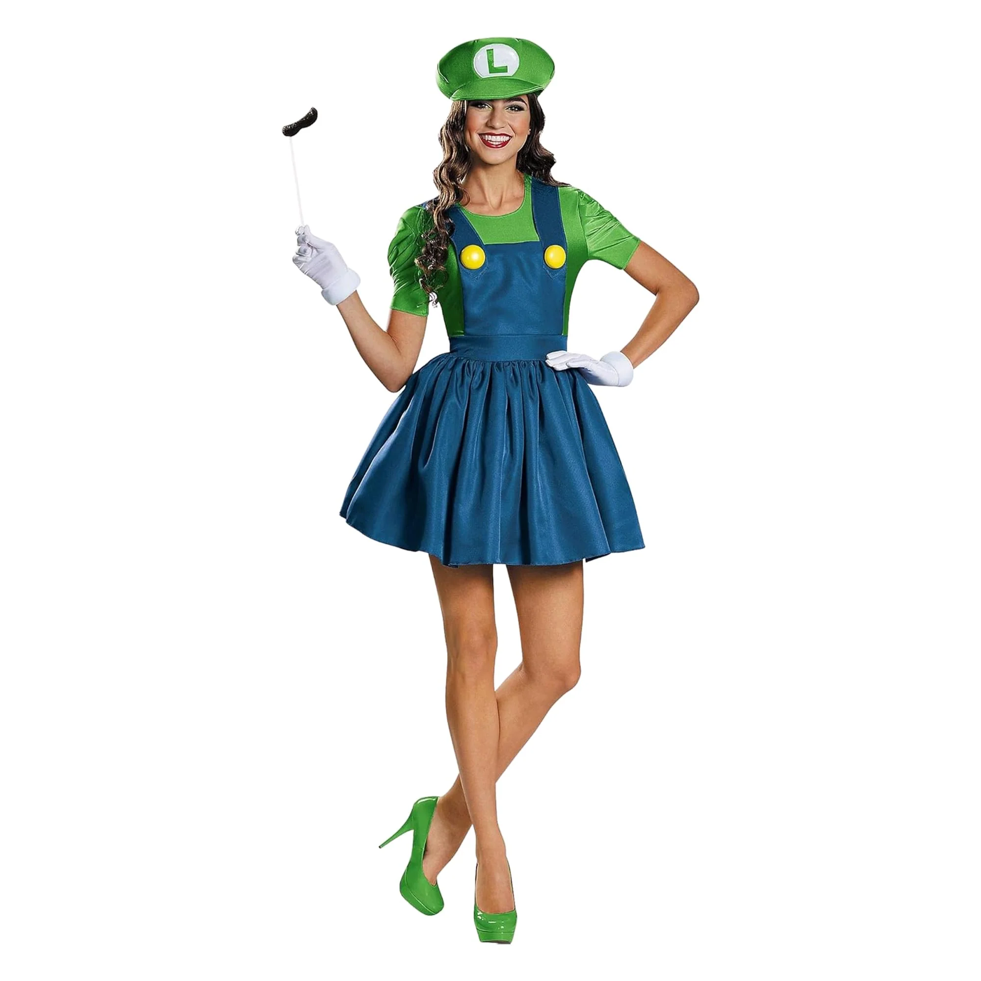 Nintendo Super Mario Bros Women's Luigi Costume Dress - Image 7