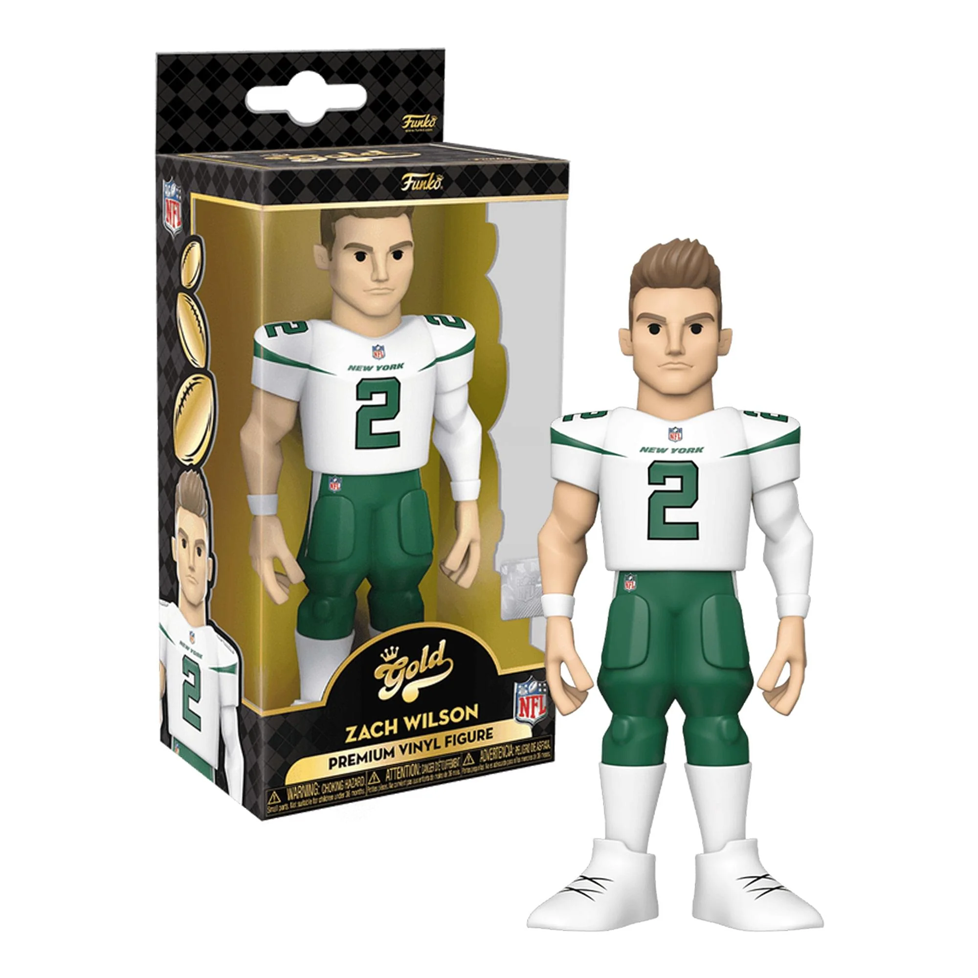 NY Jets NFL Funko Gold 5 Inch Vinyl Figure | Zach Wilson - Image 2