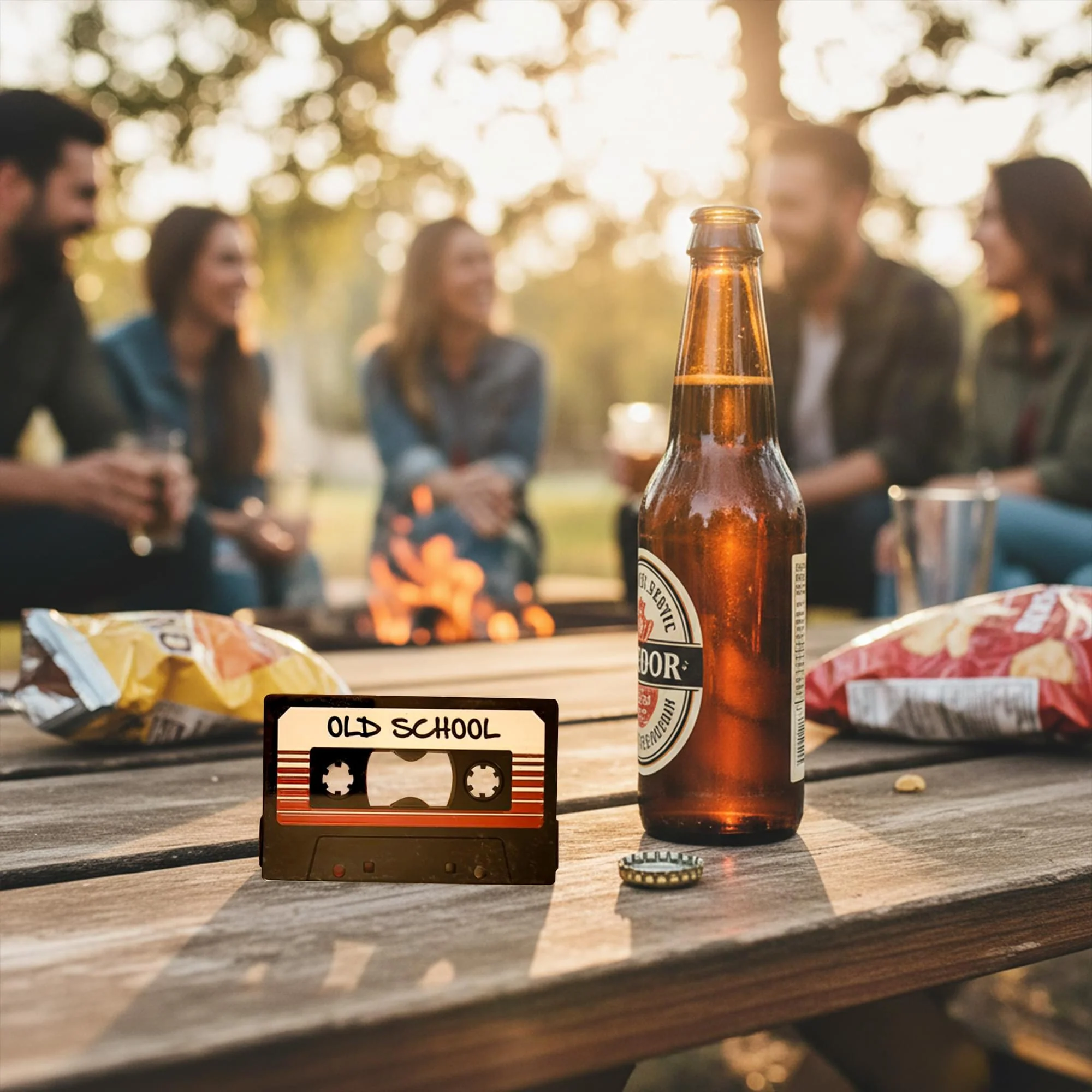 "Old School" 80's Retro Cassette Metal Magnet Bottle Opener - Image 4