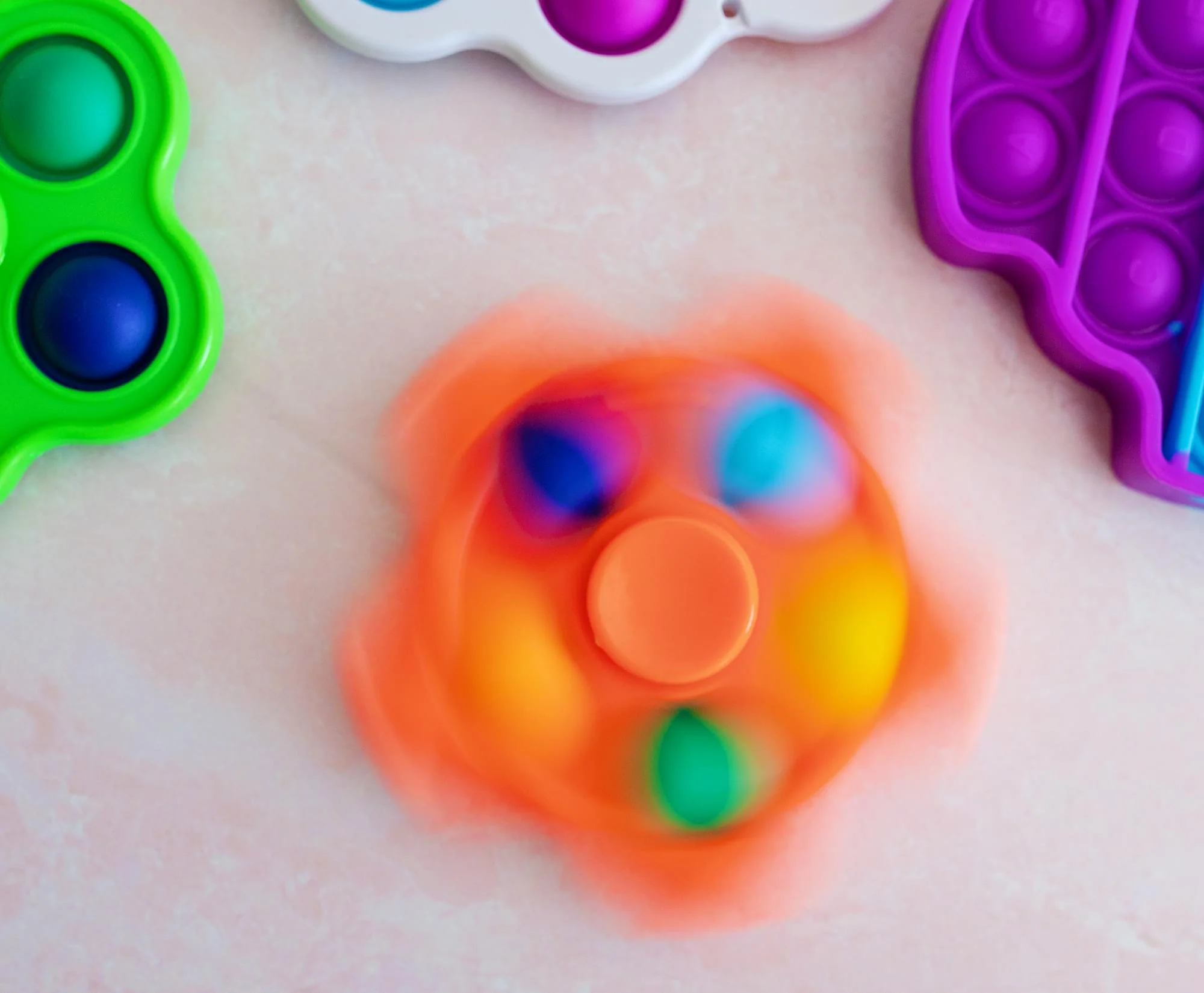 Pop Fidget Toy Spinner Orange Star 5-Button Bubble Popping Game - Image 5