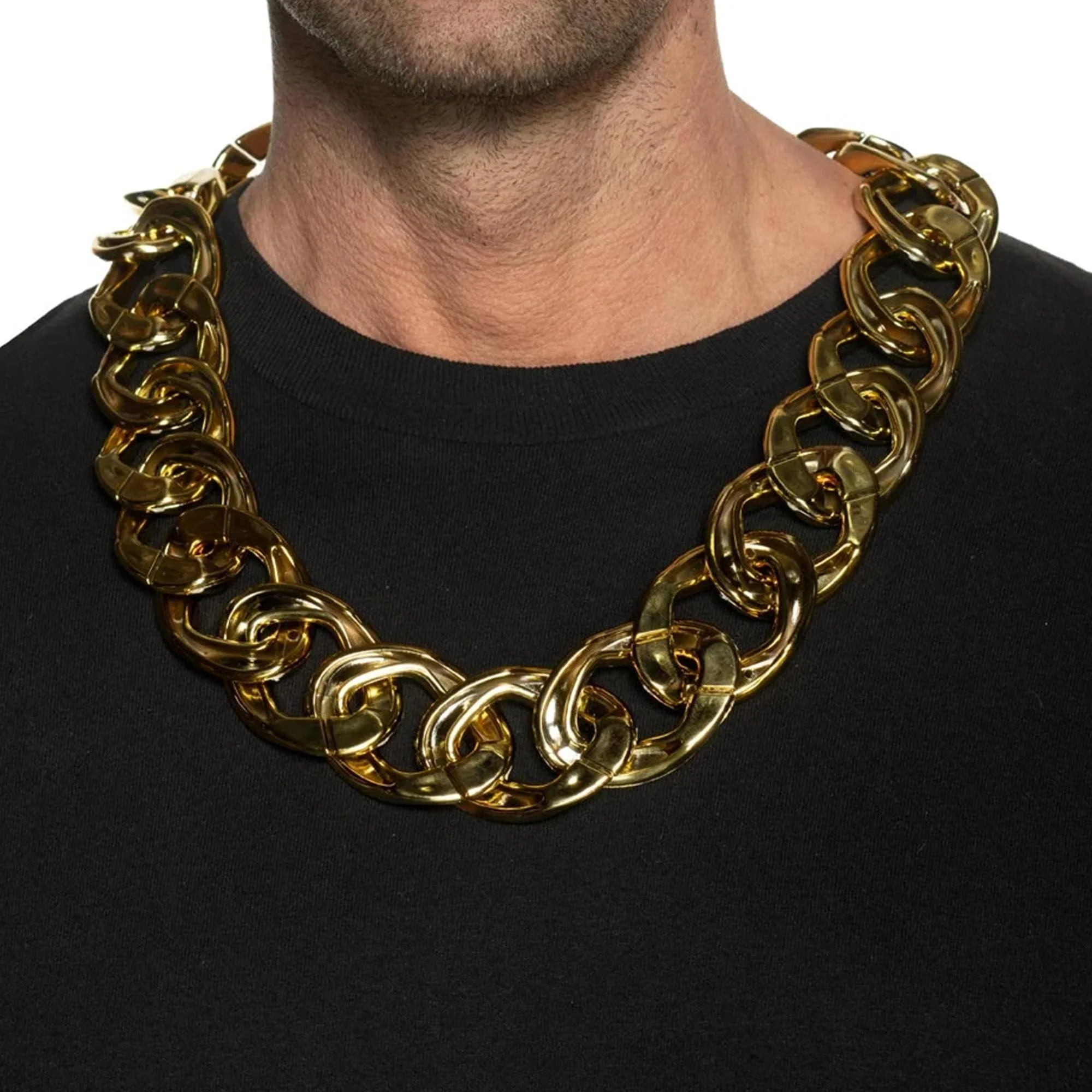Oversized Chunky Gold Chain Adult Costume Accessory - Image 2