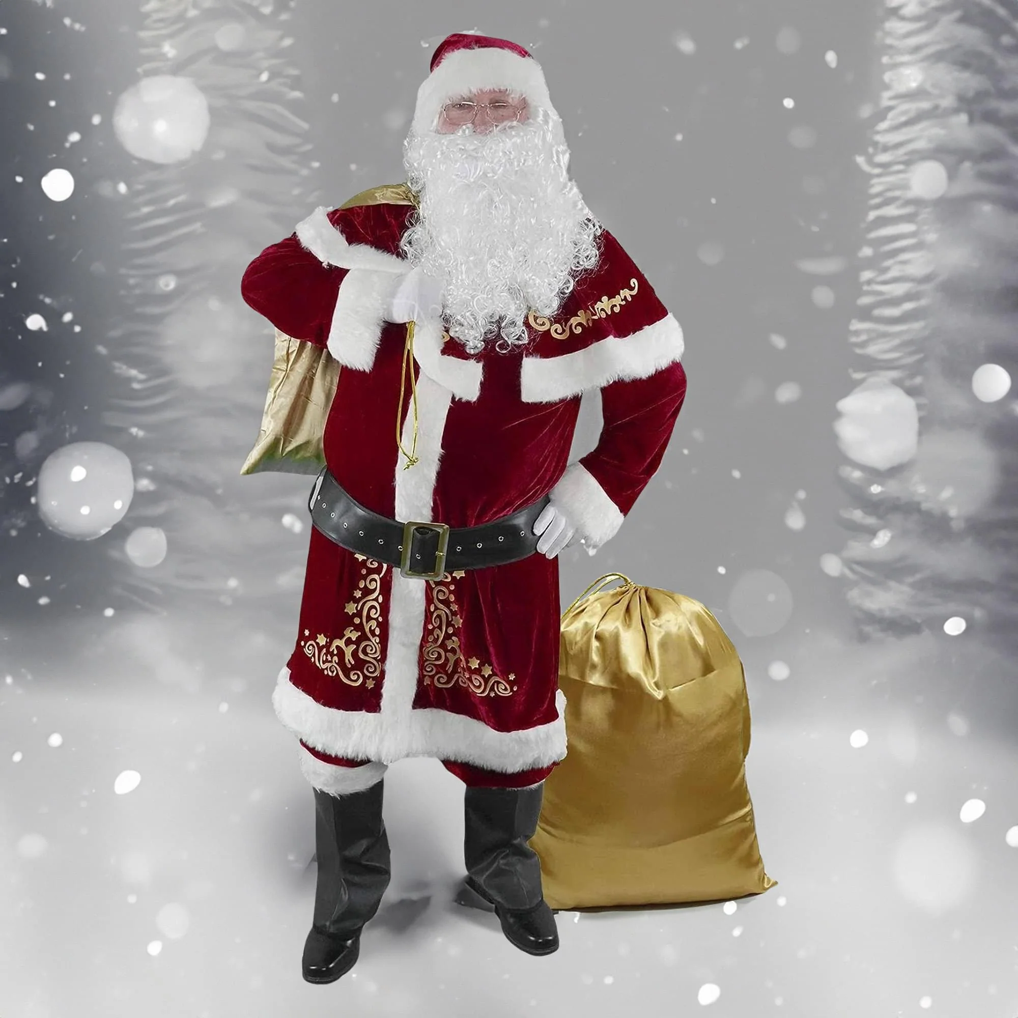 Oversized Santa Belt with Big Metal Buckle Costume Accessory - Image 3