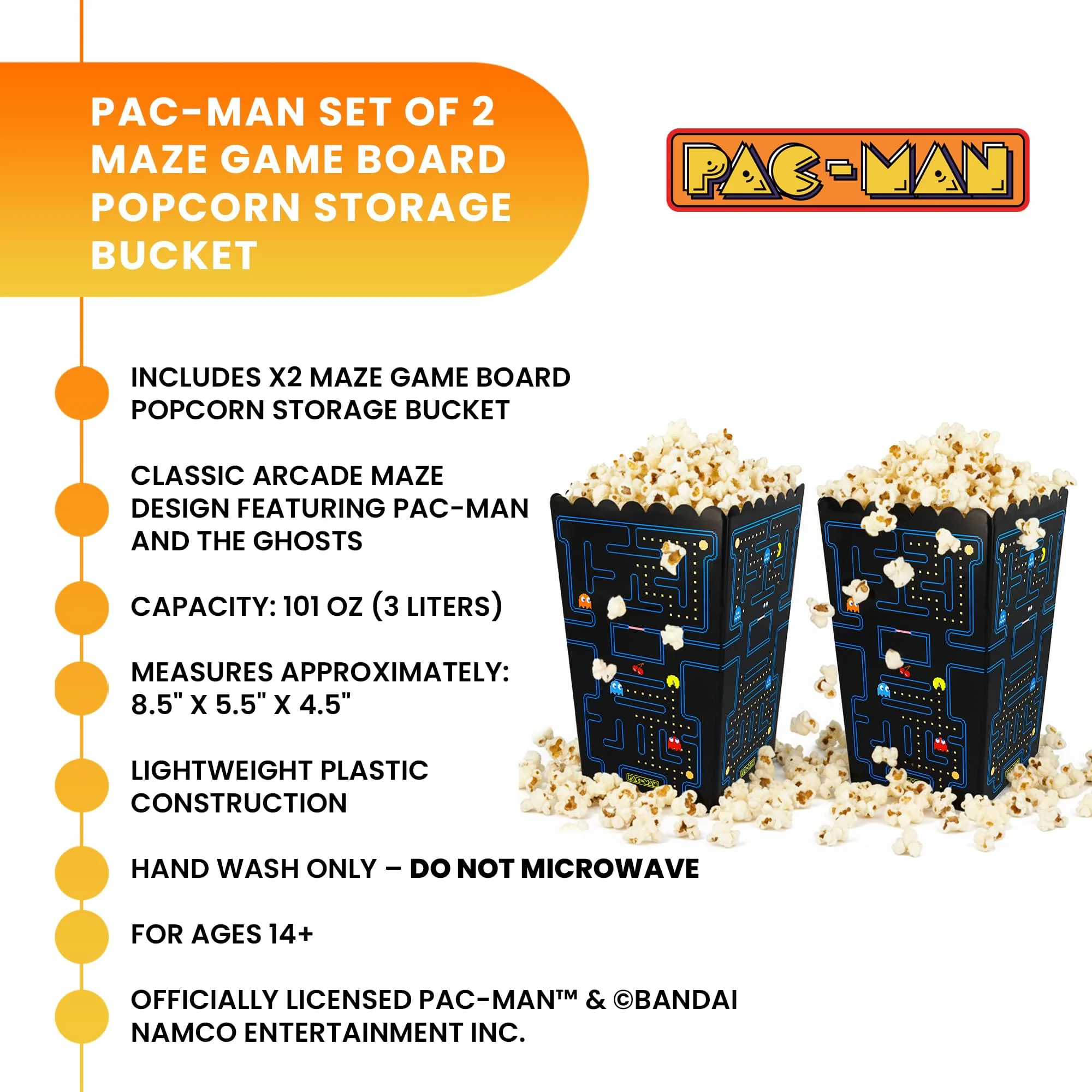 PAC-MAN Maze Popcorn Storage Bucket | Set of 2 - Image 9