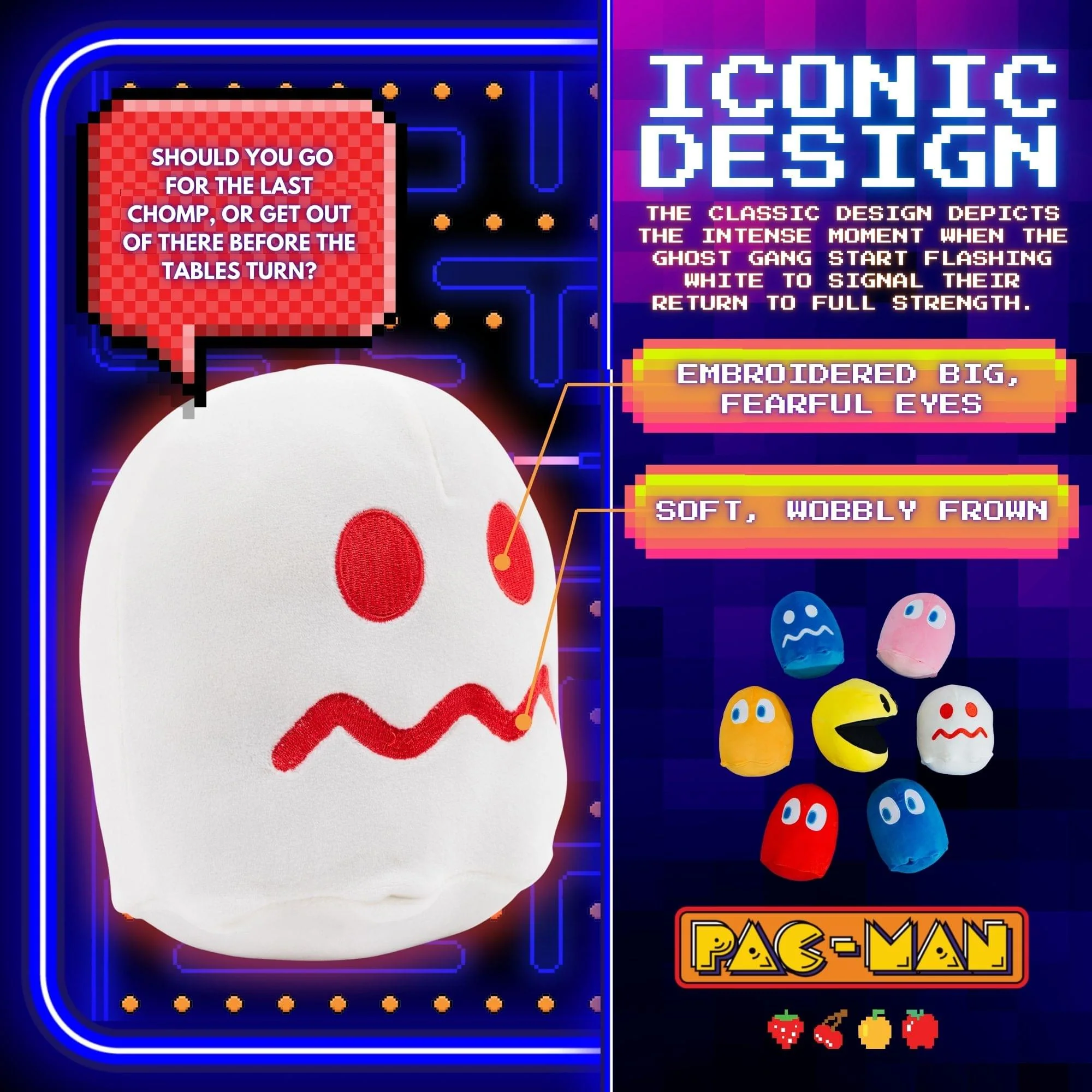PAC-MAN TURN-TO-WHITE Ghost 7-Inch Plush - Image 4