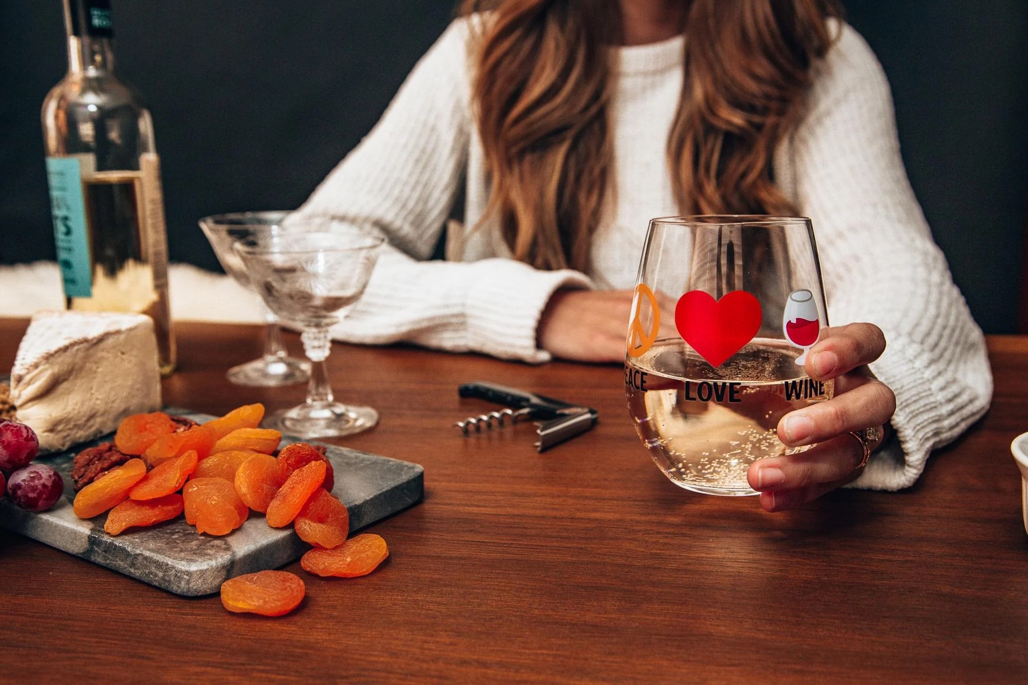"Peace Love Wine" Oversized Stemless Wine Glass | Holds 20 Ounces - Image 3