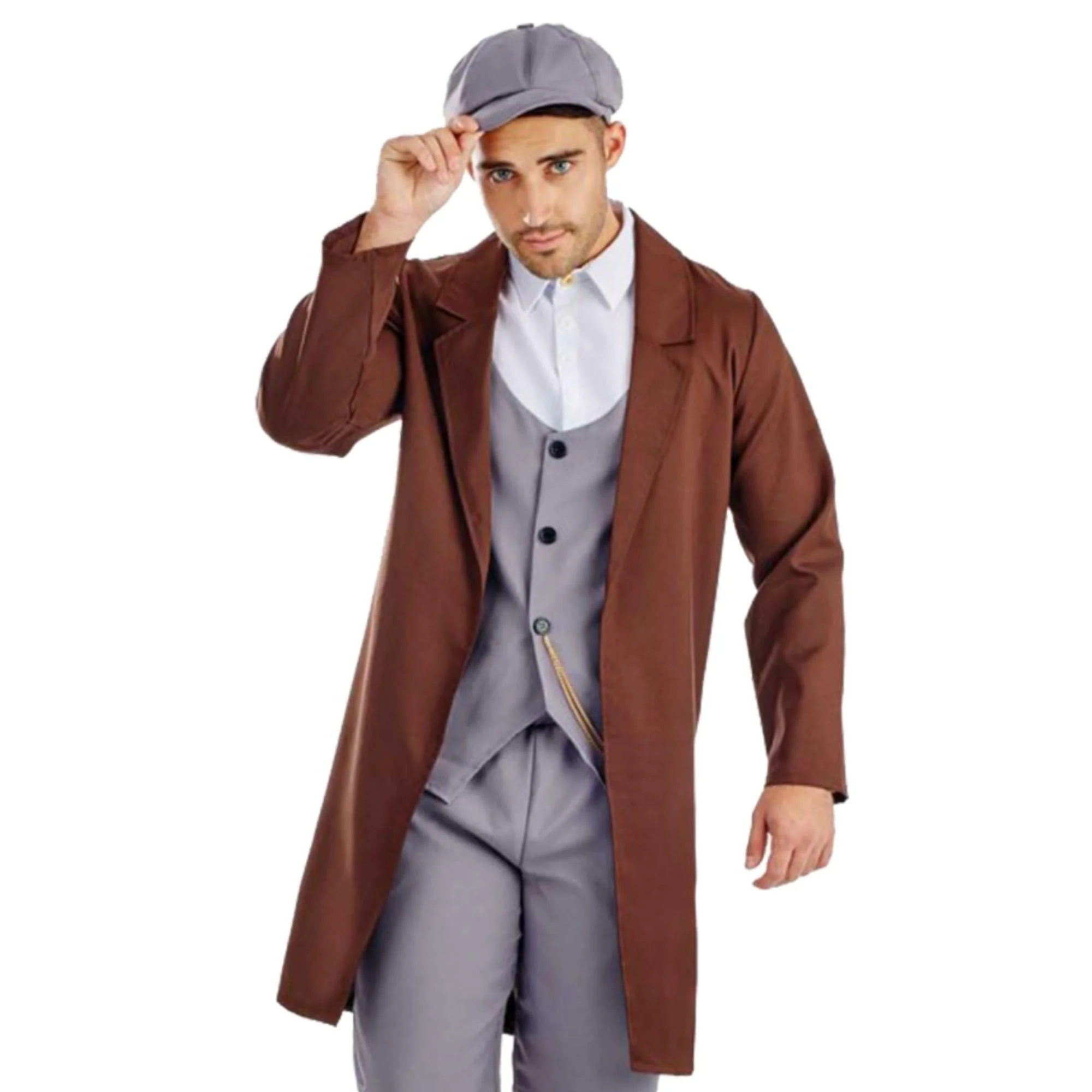 Peaked Cap Gangster Adult Men's Costume - Image 2
