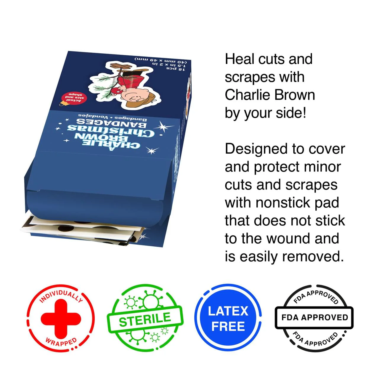 Peanuts A Charlie Brown Christmas Adhesive Bandages | Set of 18 - Image 3