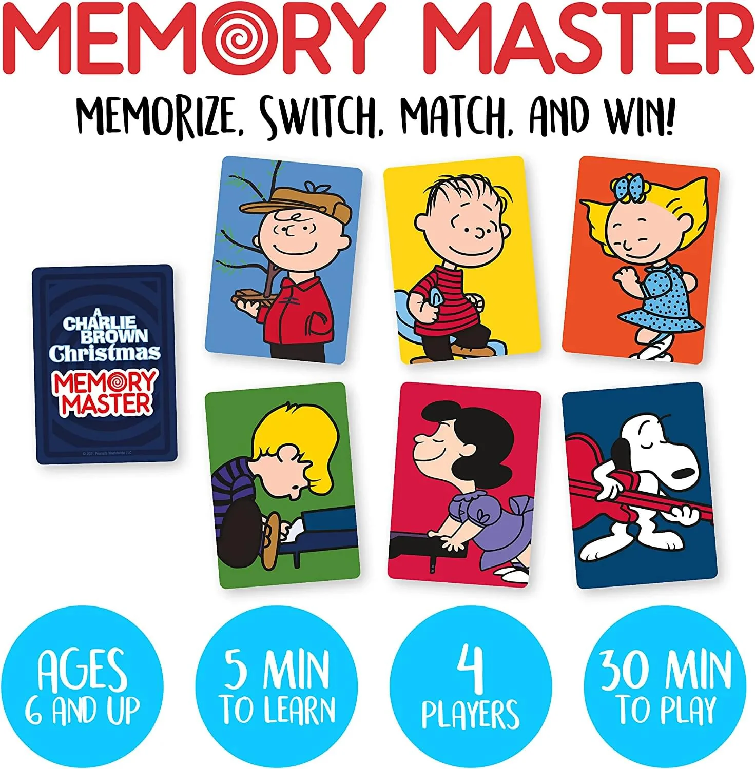Peanuts Charlie Brown Christmas Memory Master Card Game - Image 3