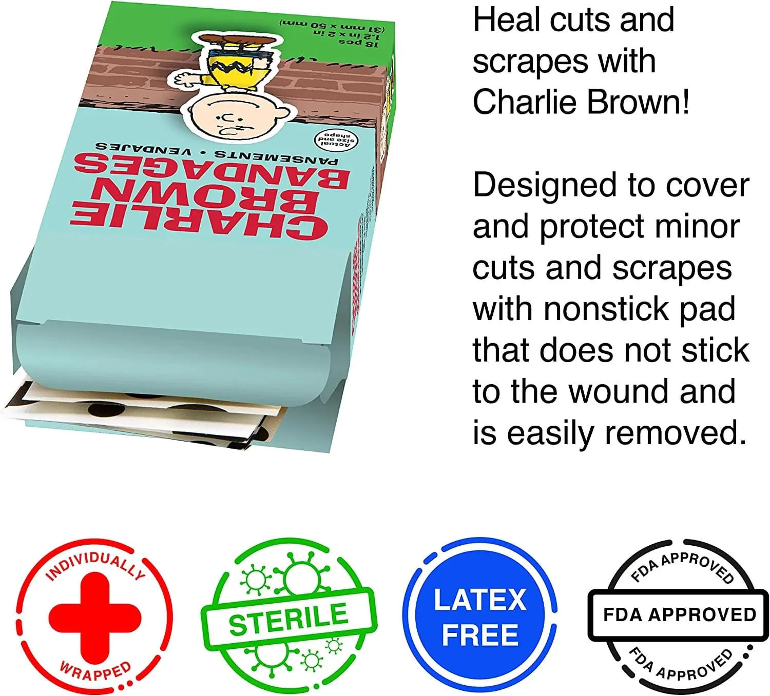 Peanuts Charlie Brown GAMAGO Bandages | Set of 18 - Image 3