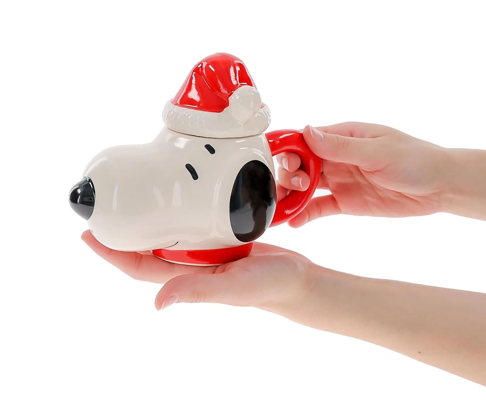 Peanuts Santa Snoopy 14.5oz Molded Mug with Lid - Image 5