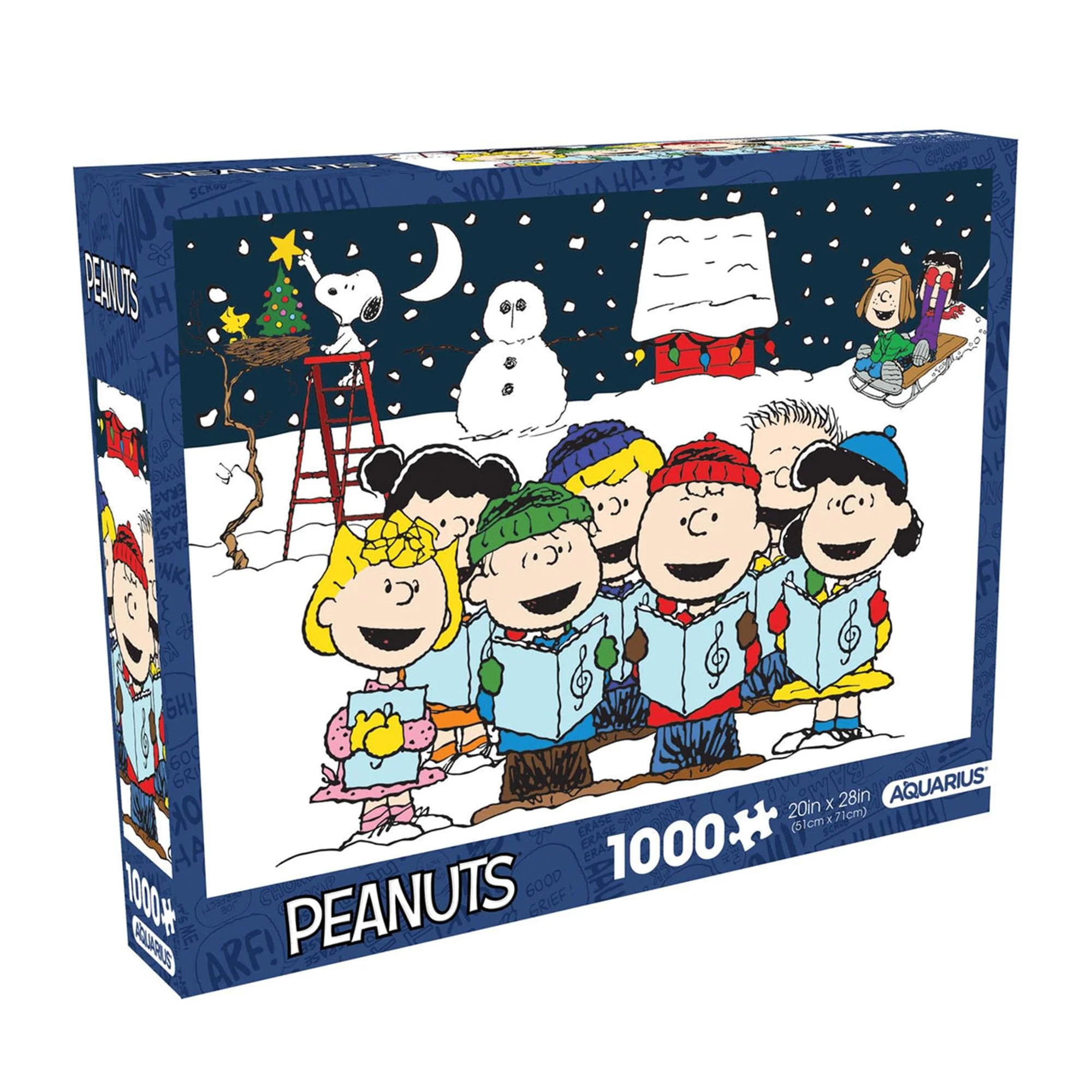 Peanuts Singing Hymns 1000 Piece Glitter Snow Jigsaw Puzzle - Image 2