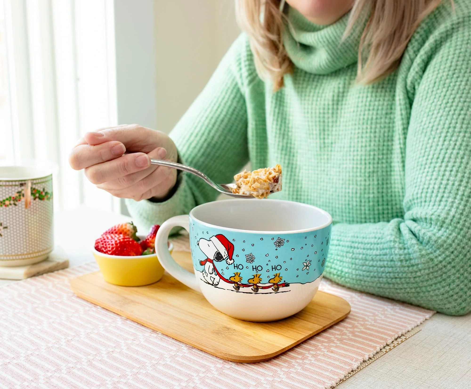 Peanuts Snoopy and Woodstock Holiday Ceramic Soup Mug | Holds 24 Ounces - Image 9