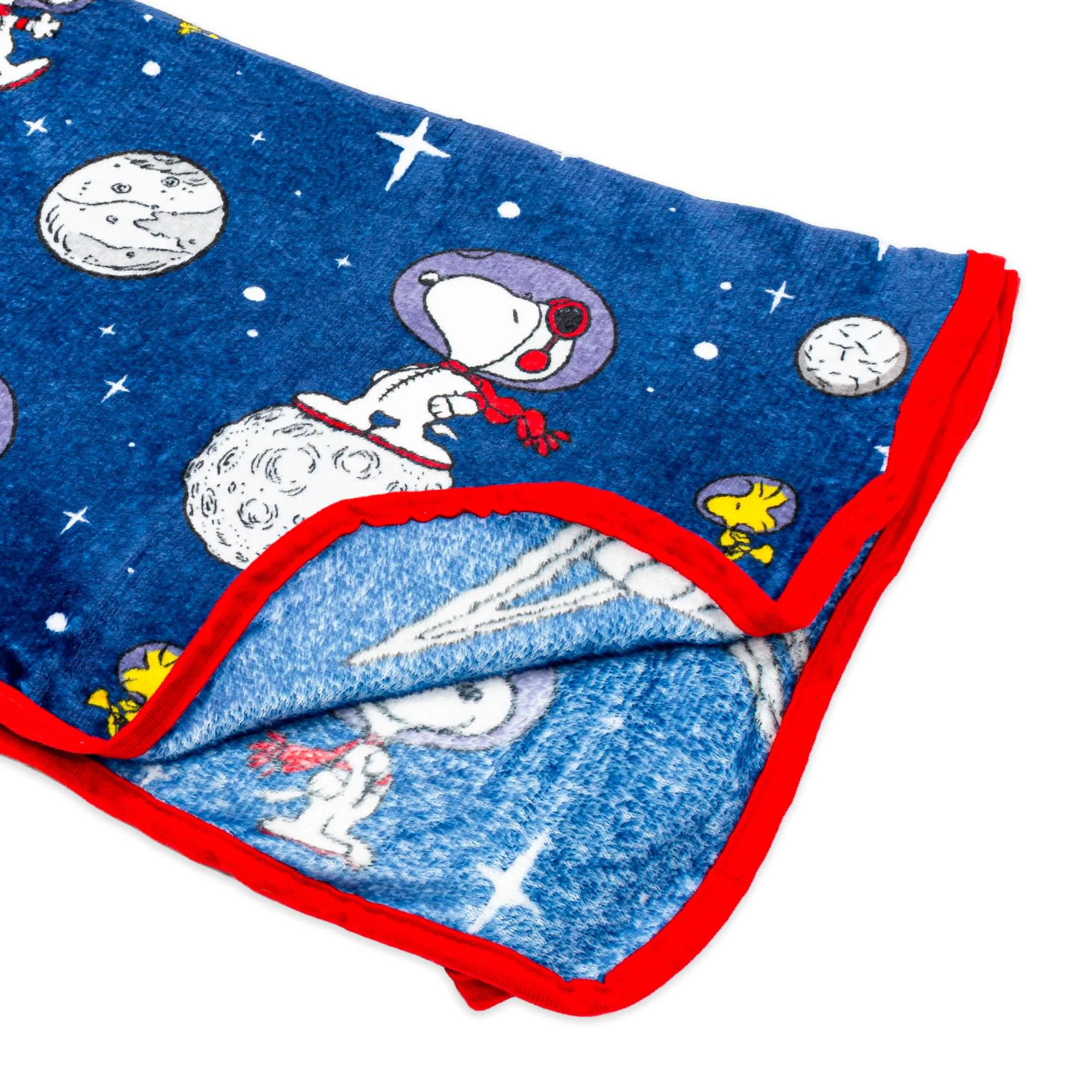 Peanuts Snoopy and Woodstock In Space Fleece Throw Blanket | 45 x 60 Inches - Image 3