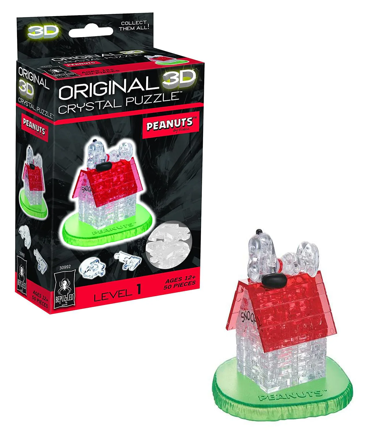 Peanuts Snoopy & Doghouse 50 Piece 3D Crystal Jigsaw Puzzle - Image 3