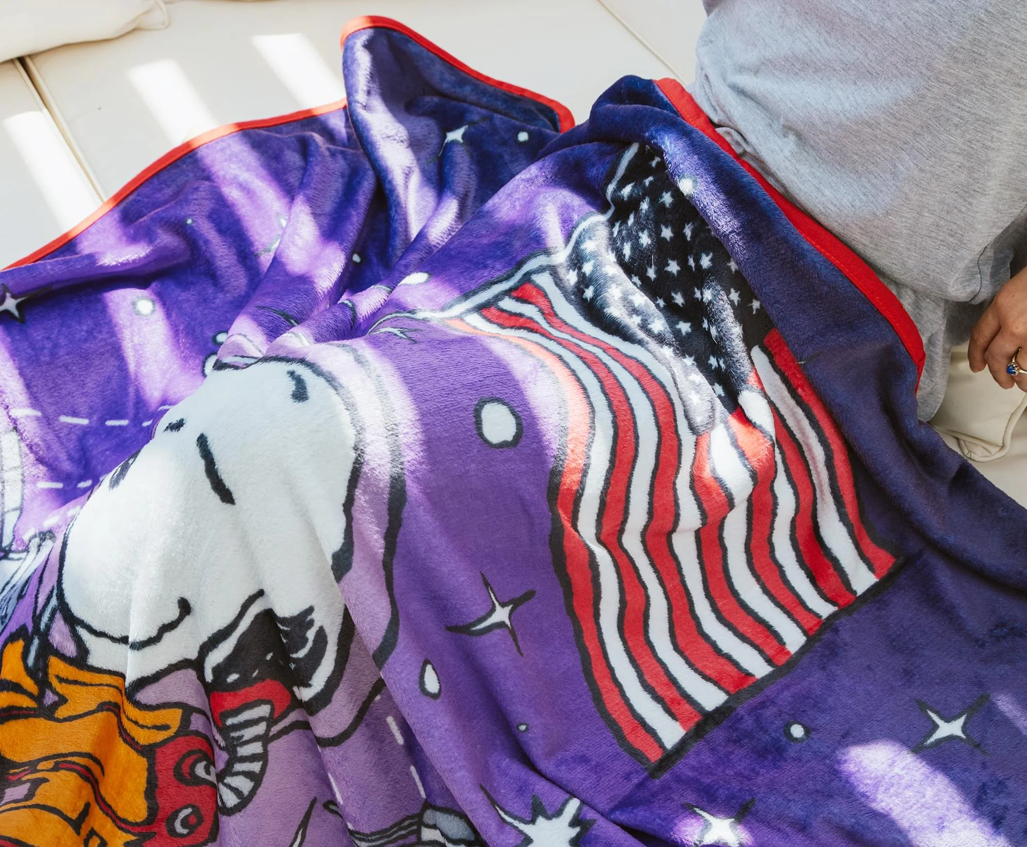 Peanuts Snoopy "First Beagle On The Moon" Fleece Throw Blanket | 45 x 60 Inches - Image 6