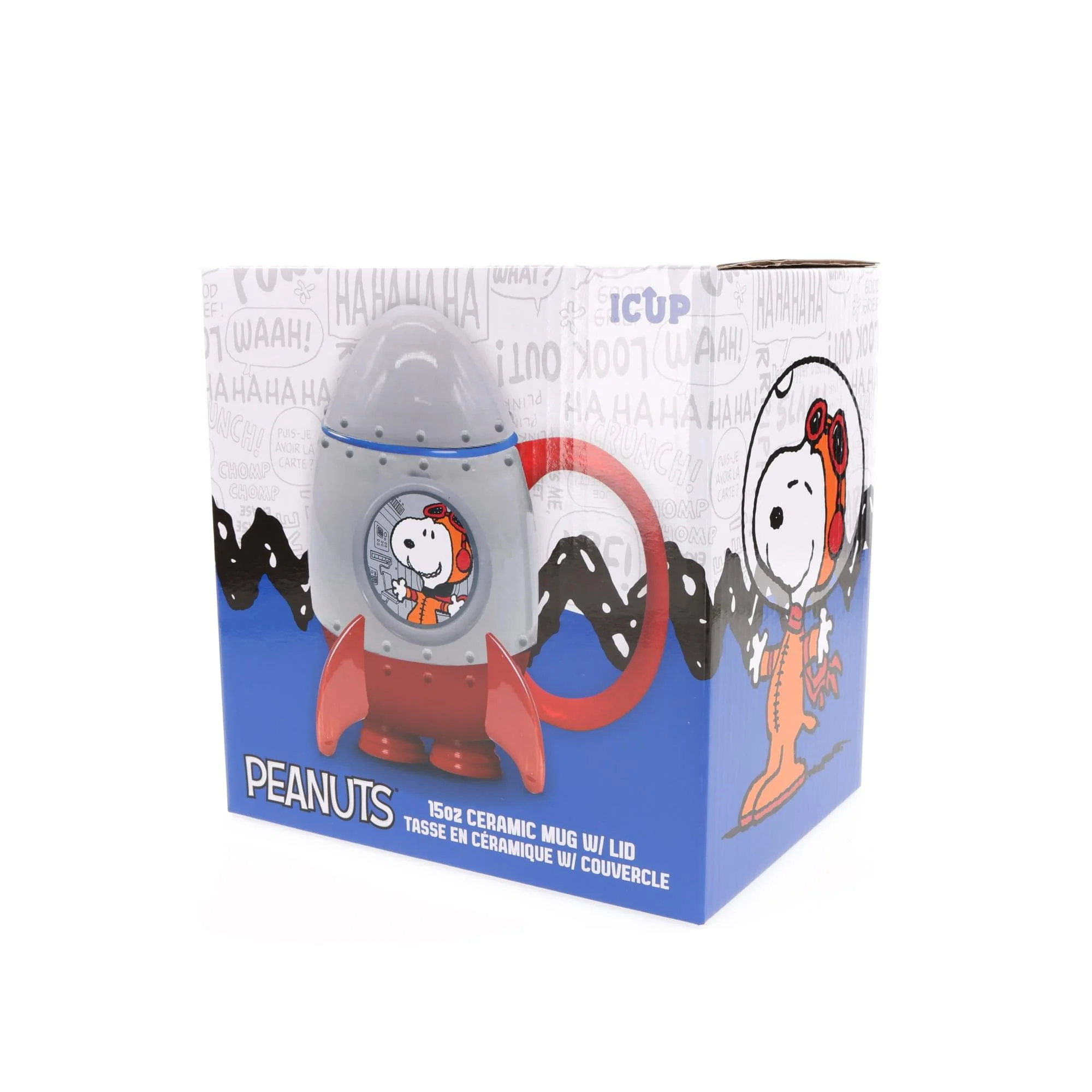 Peanuts Snoopy in Rocketship 15oz Molded Mug with Cap - Image 6