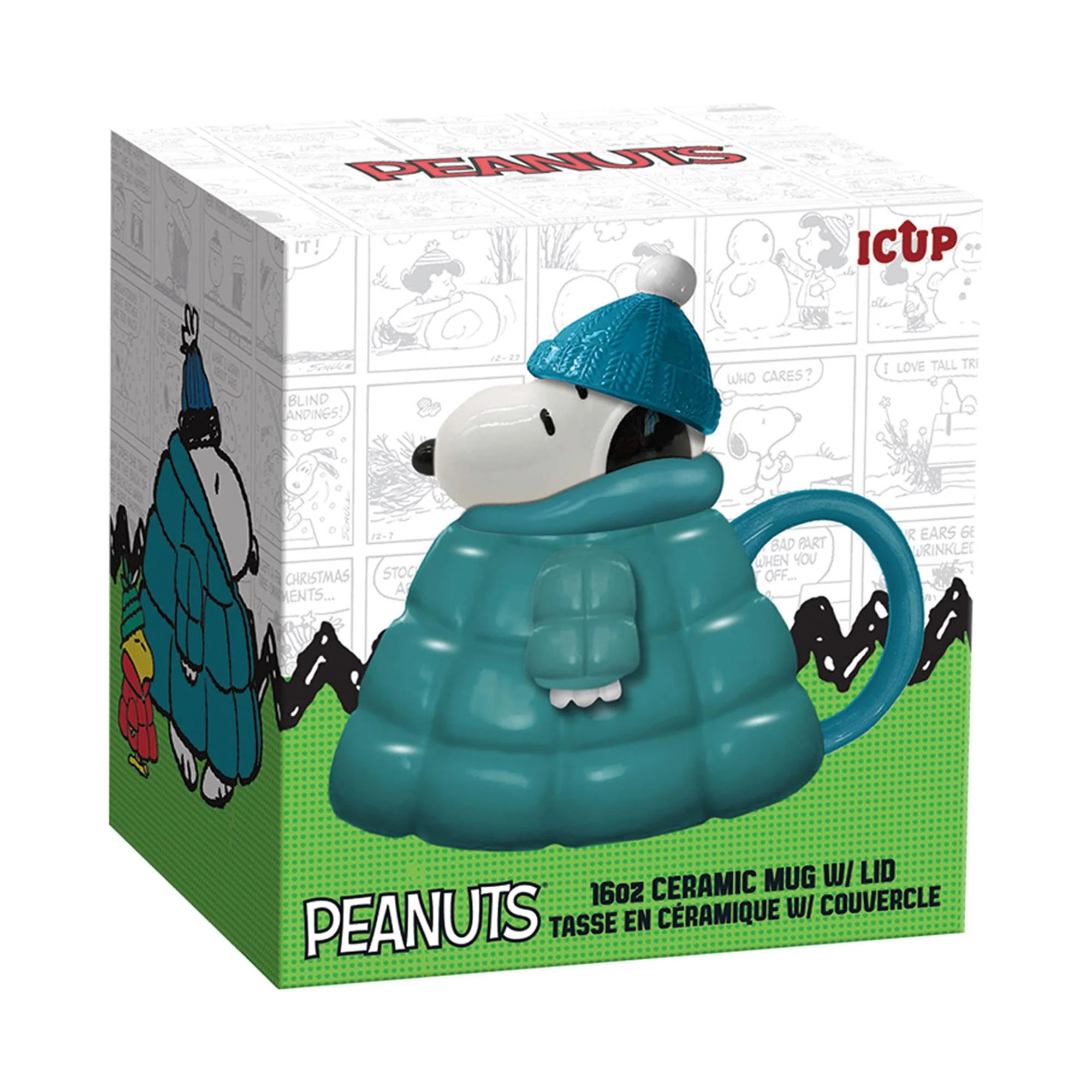 Peanuts Snoopy Puffy Jacket 16 Ounce Sculpted Ceramic Mug With Lid - Image 2