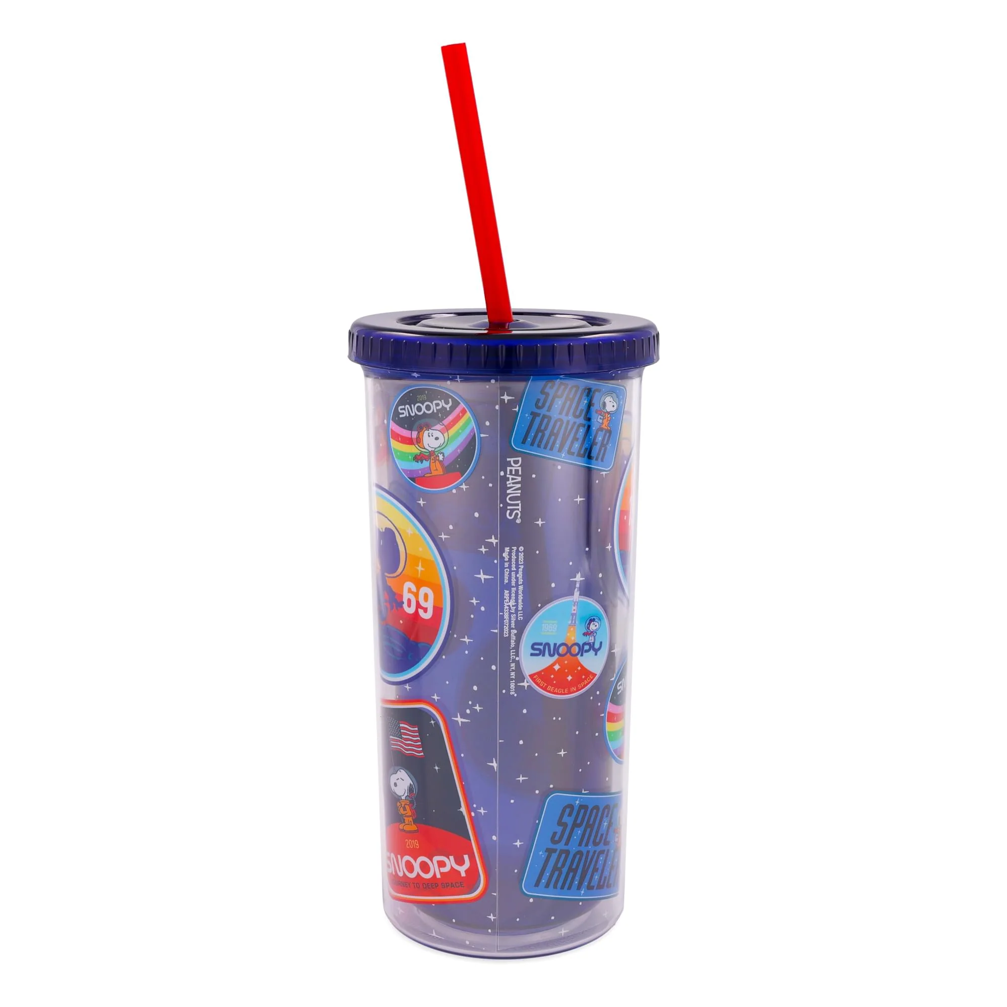 Peanuts Snoopy Space Explorer 20-Ounce Carnival Cup With Lid and Straw - Image 2