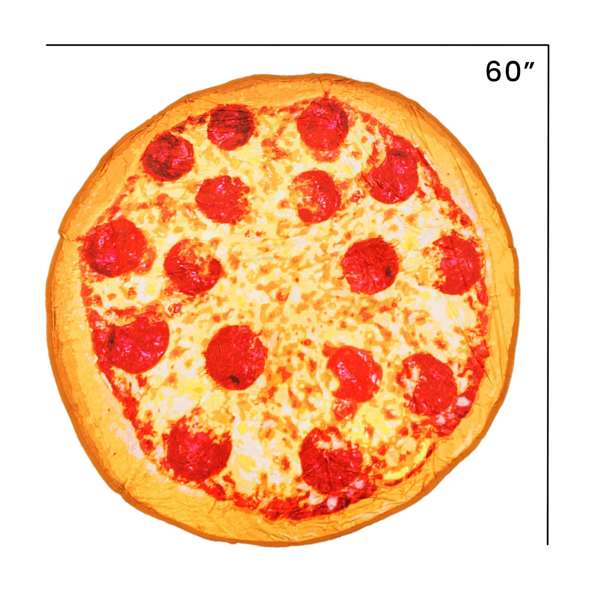 Pepperoni Pizza Round Throw Blanket - Image 4
