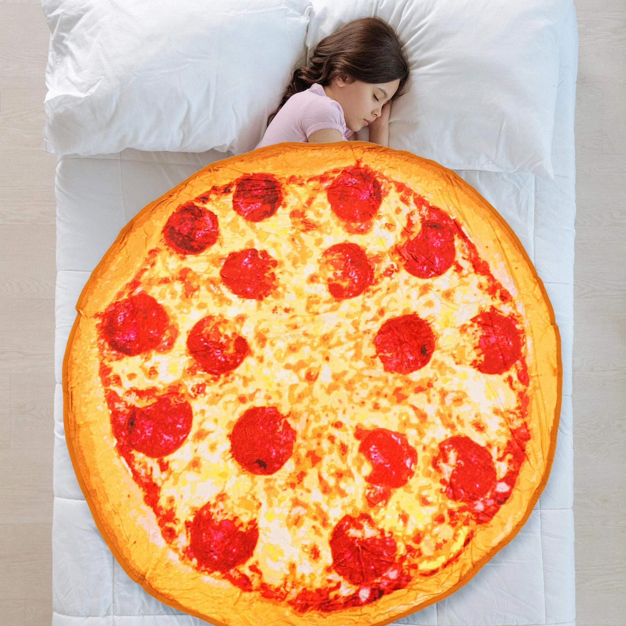 Pepperoni Pizza Round Throw Blanket - Image 5
