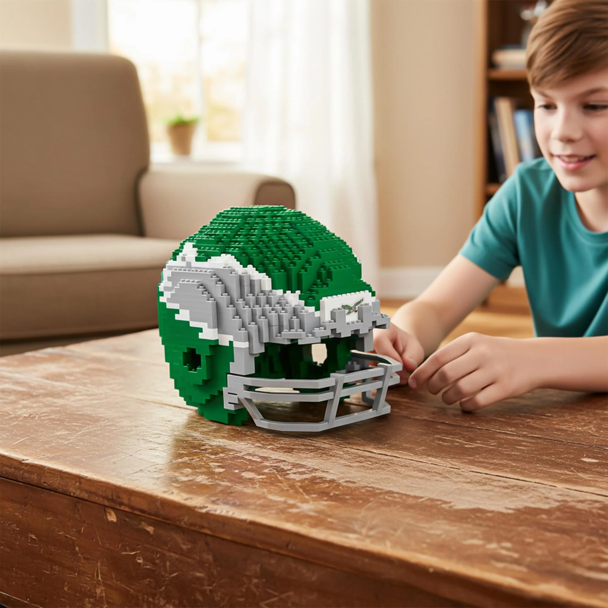 Philadelphia Eagles (Alt) NFL FOCO BRXLZ Helmet Building Block Set - Image 4
